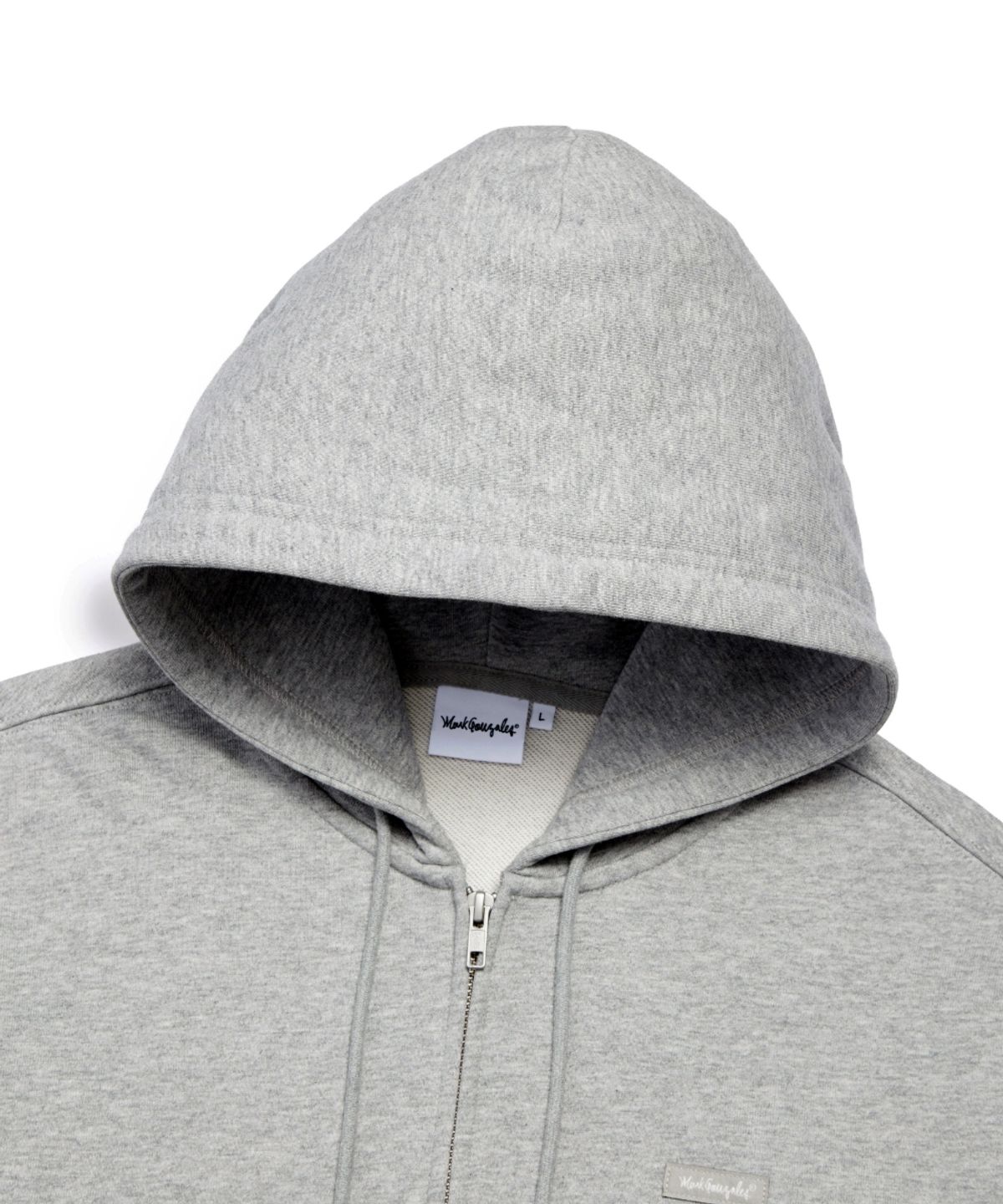 마크곤잘레스(MARK GONZALES) SIGN LOGO WAPPEN OG SWEAT ZIP-UP HOODIE - M/GREY