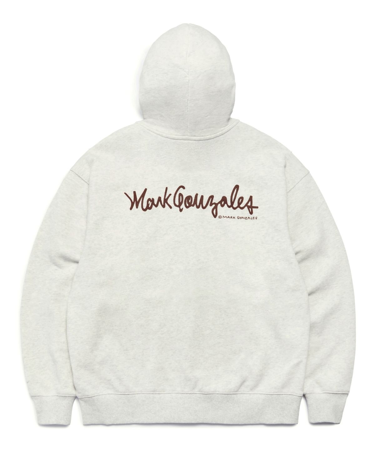 마크곤잘레스(MARK GONZALES) SIGN LOGO WAPPEN OG SWEAT ZIP-UP HOODIE - OATMEAL
