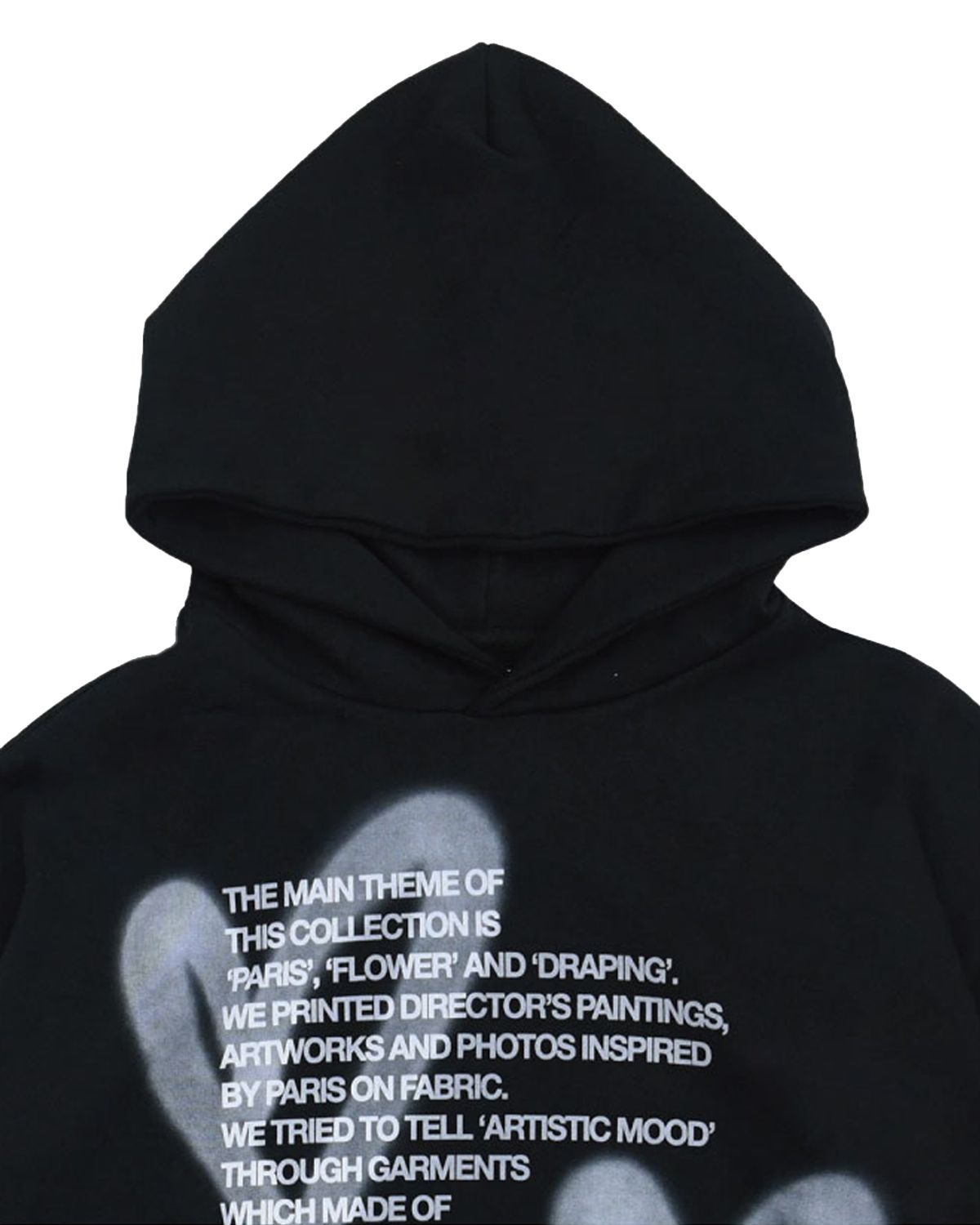 더뮤지엄비지터(THEMUSEUMVISITOR) HEART SPRAY PRINTED HOODY (BLACK)