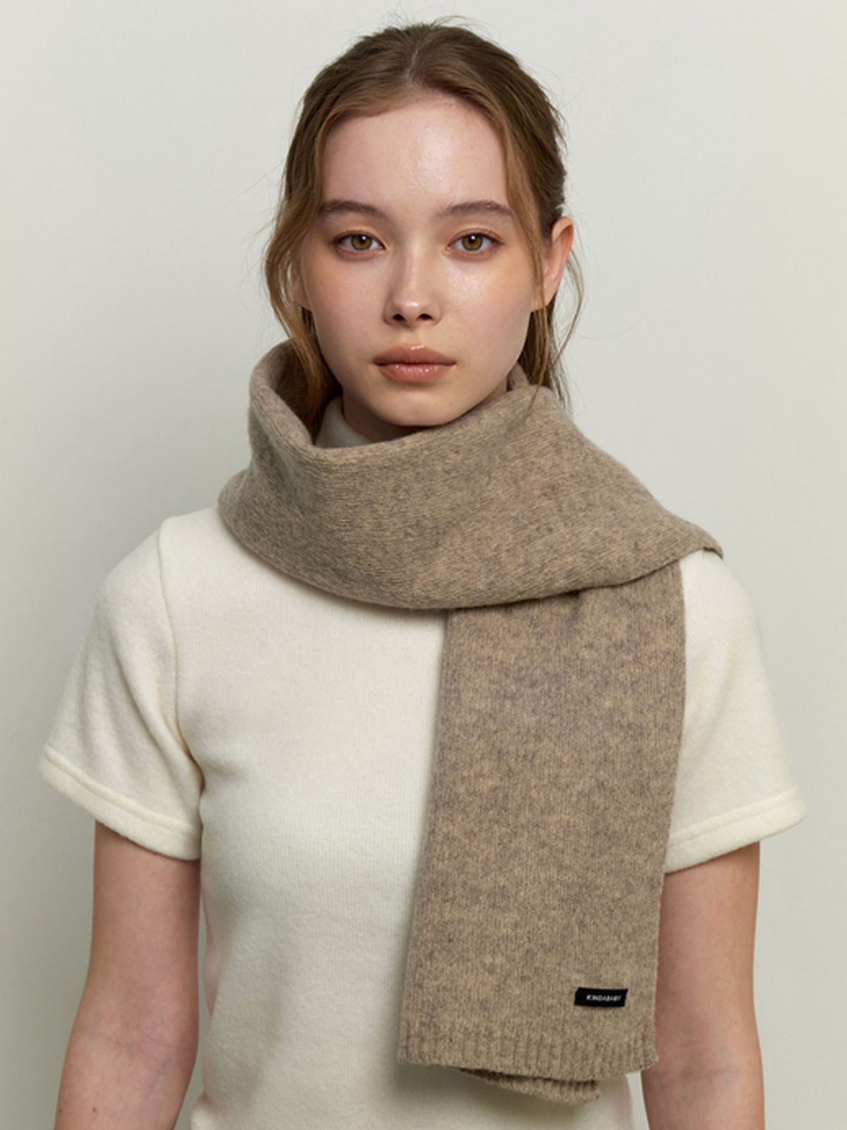 카인더베이비(KINDABABY) cozy knit muffler - moca beige