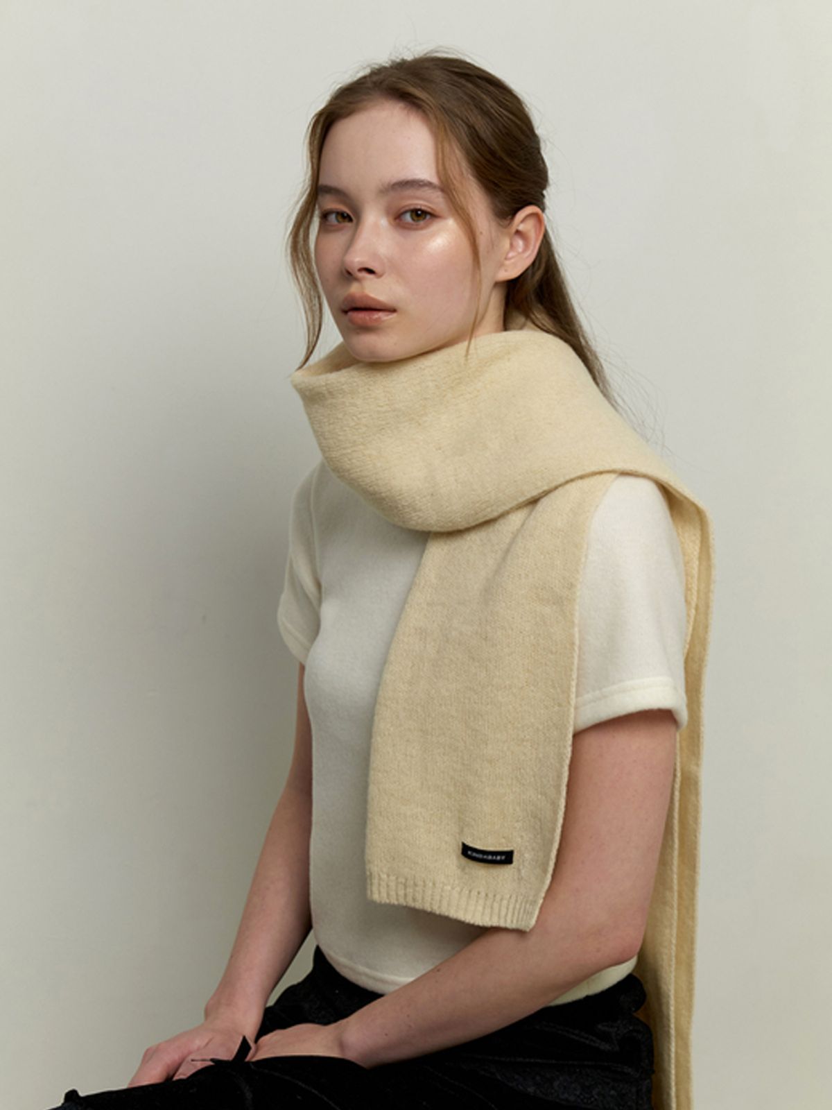 카인더베이비(KINDABABY) cozy knit muffler - ivory