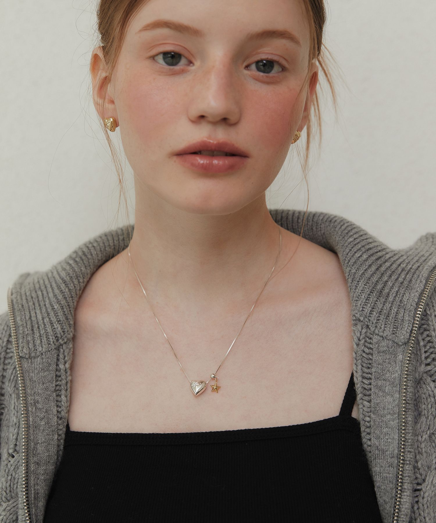 ●TATIANA● Silver 925 Twinkle Heart Necklace NZ2113 5003720 MUSINSA | TATIANA (Silver 925) Chocolate Heart Star Dangle