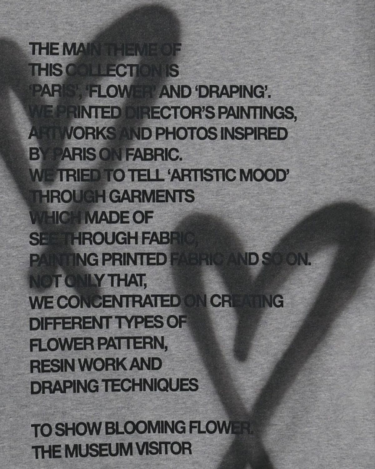 더뮤지엄비지터(THEMUSEUMVISITOR) HEART SPRAY PRINTED SWEATSHIRTS (GREY)