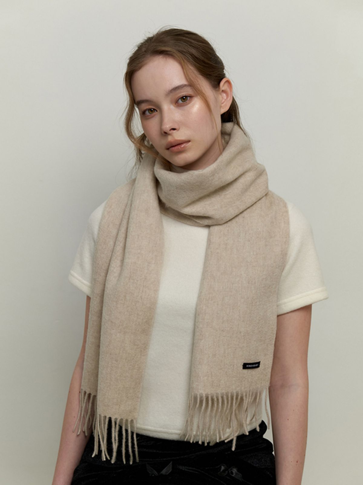 카인더베이비(KINDABABY) basic wool 100 muffler - beige