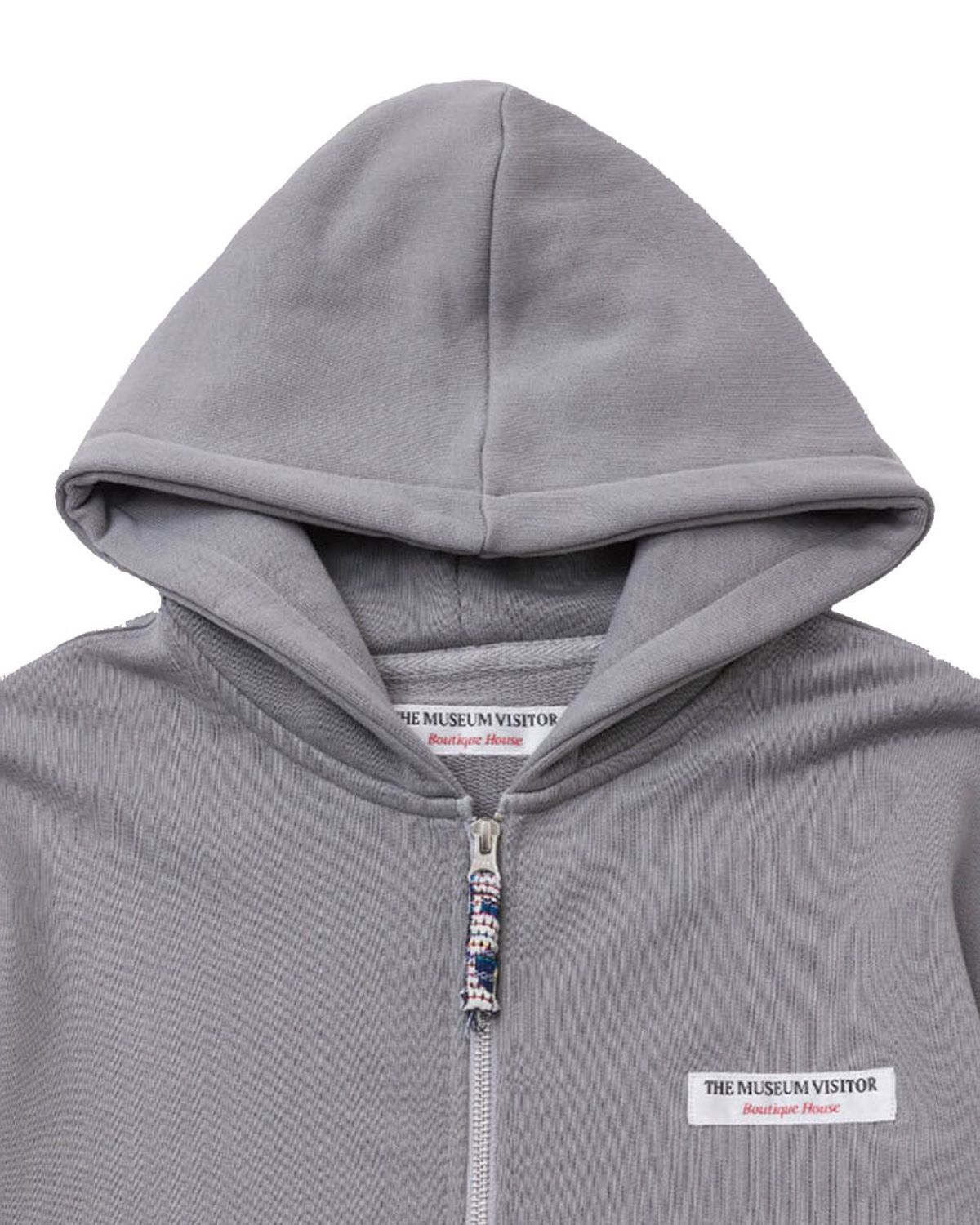 더뮤지엄비지터(THEMUSEUMVISITOR) FABRIC RINGED HOODY (BLUE GREY)