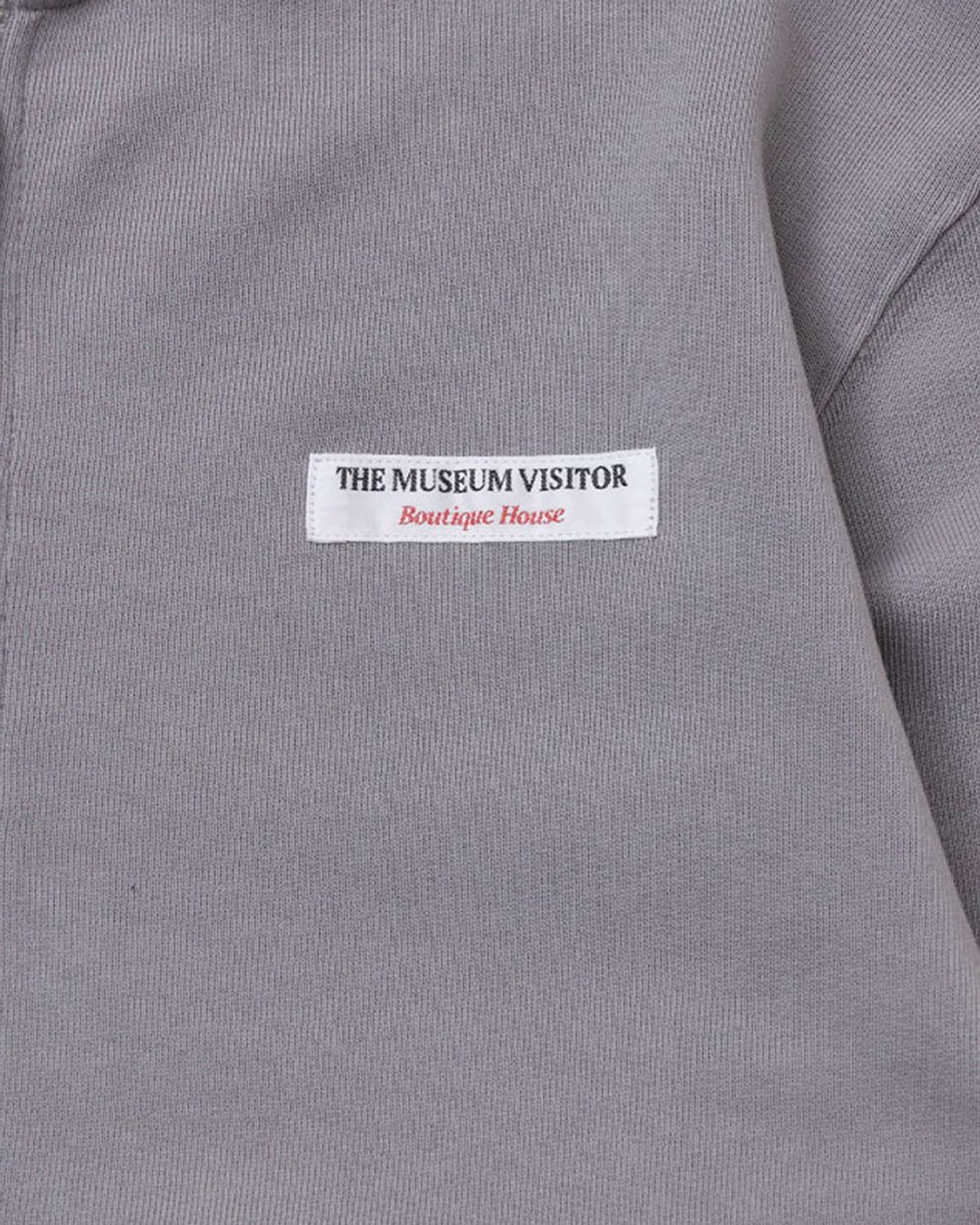 더뮤지엄비지터(THEMUSEUMVISITOR) FABRIC RINGED HOODY (BLUE GREY)