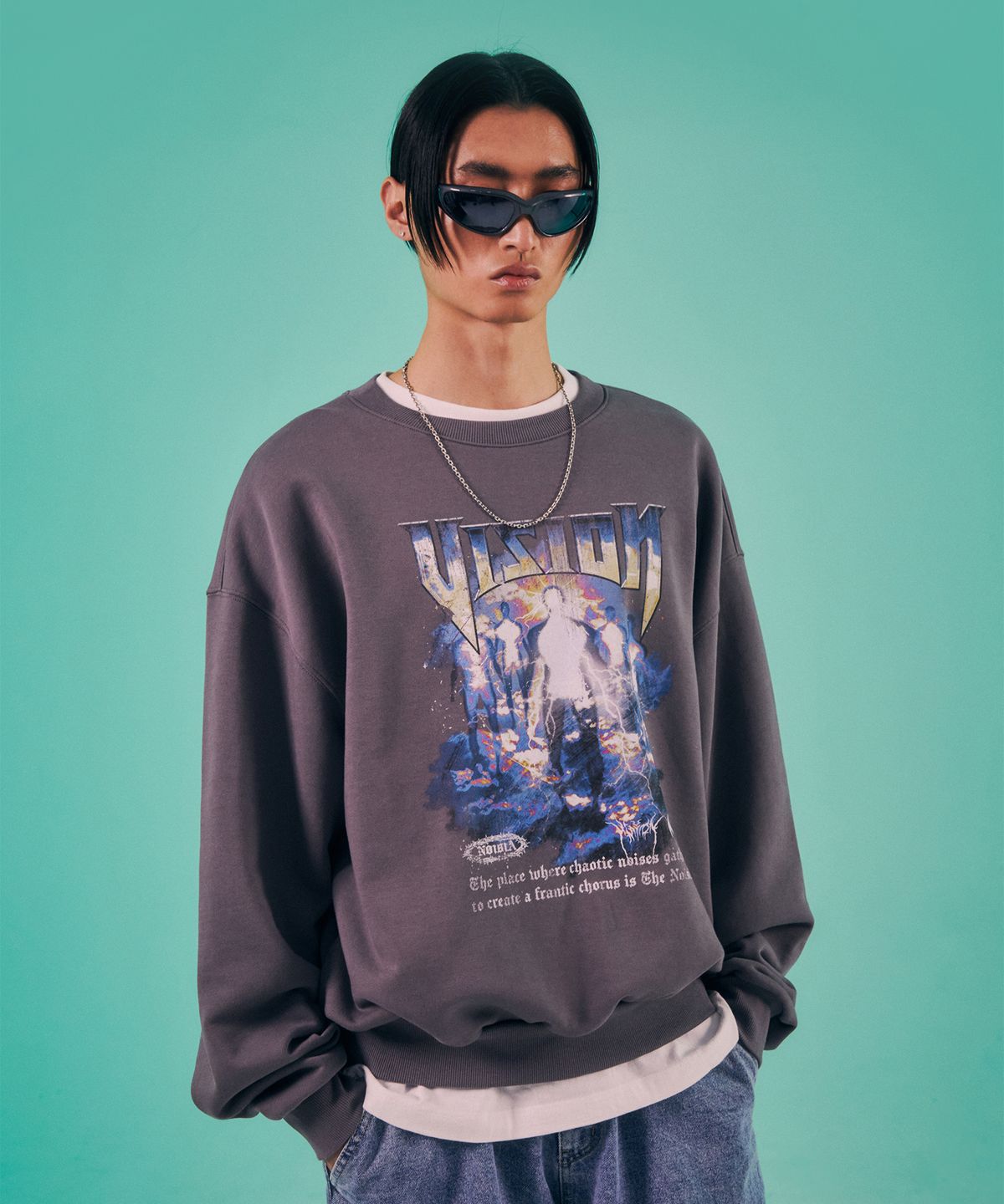 비전스트릿웨어(VISION STREETWEAR) VSW God Crewneck Ash Gray