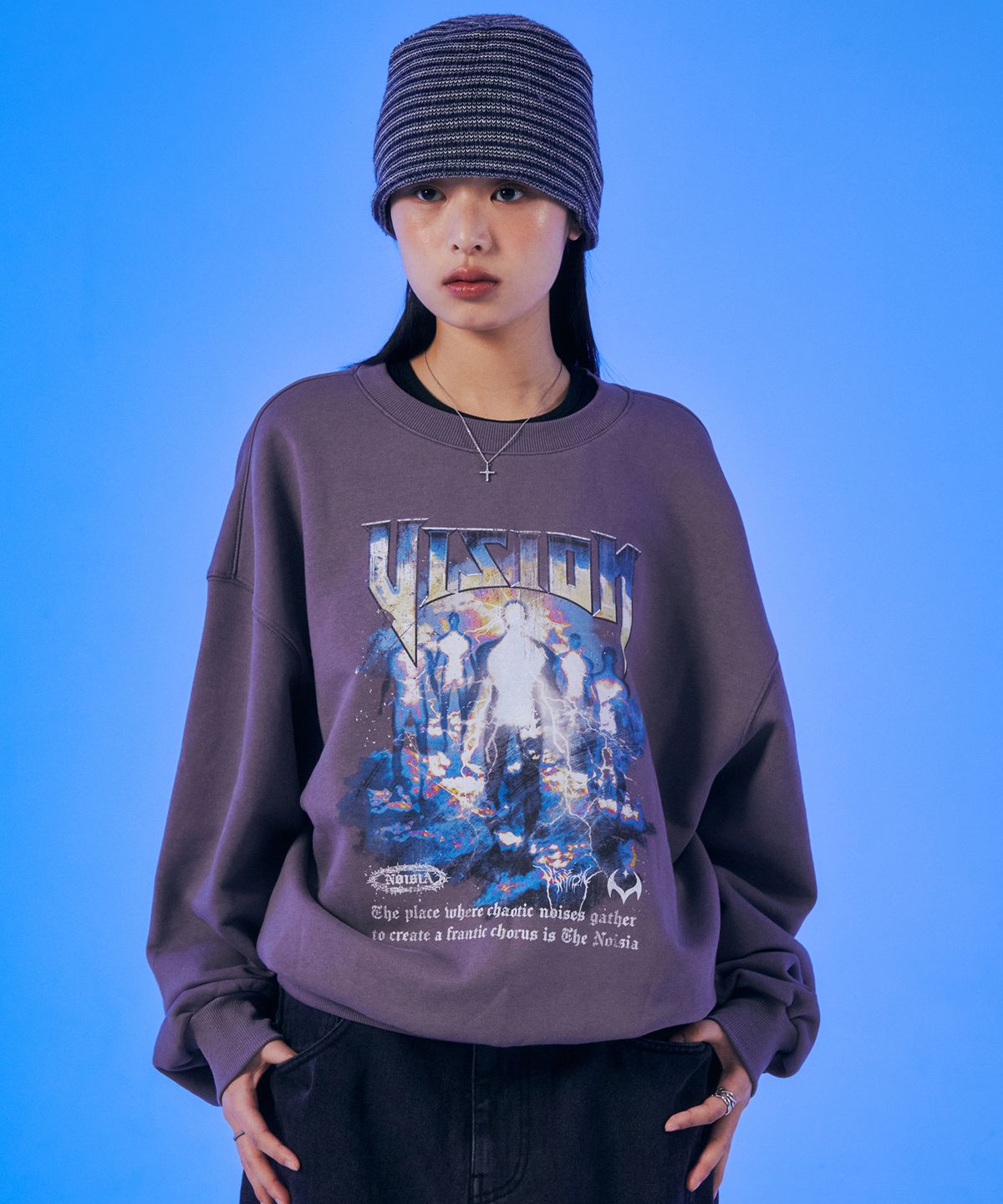 비전스트릿웨어(VISION STREETWEAR) VSW God Crewneck Ash Gray