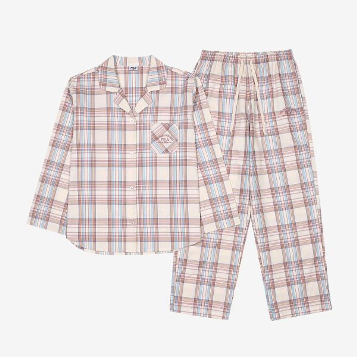 휠라언더웨어(FILA UNDERWEAR) 영라이프 체크 여성 파자마 세트(FI4PJG1445FLBE)