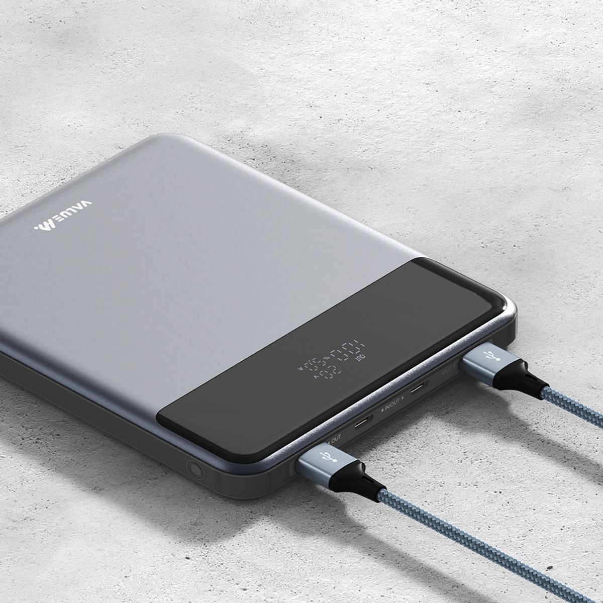 밸류엠(VALUEM) 초슬림 초고속 대용량 플랫 핏 보조배터리 20000mAh(+CtoC 케이블) 아이폰 갤럭시 노트북