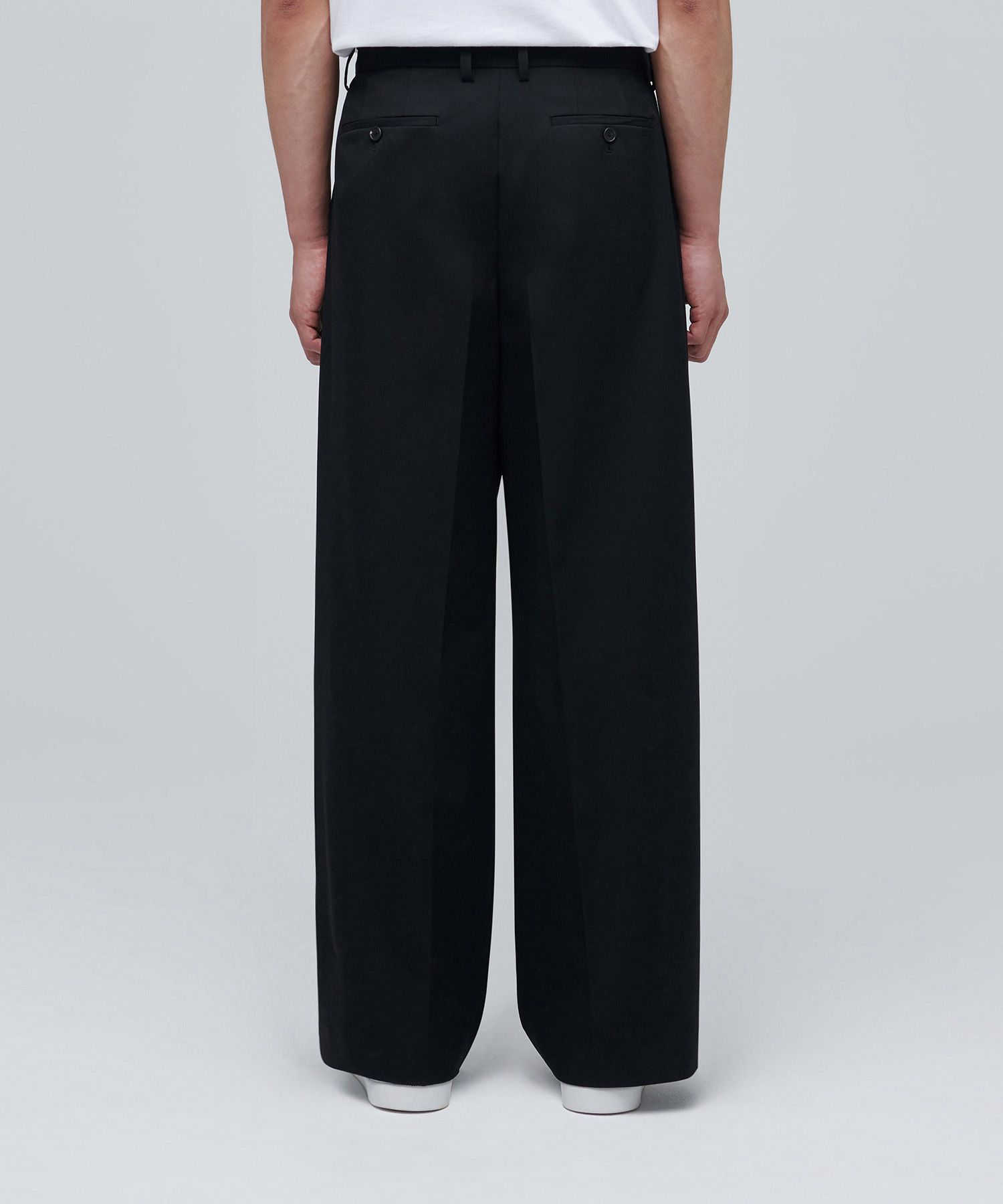 韓国大人気★MUSINSA STANDARD★Wide Hidden Banding Slacks 黒 MUSINSA | MUSINSA STANDARD Wide Hidden Banding Slacks _Gunmetal