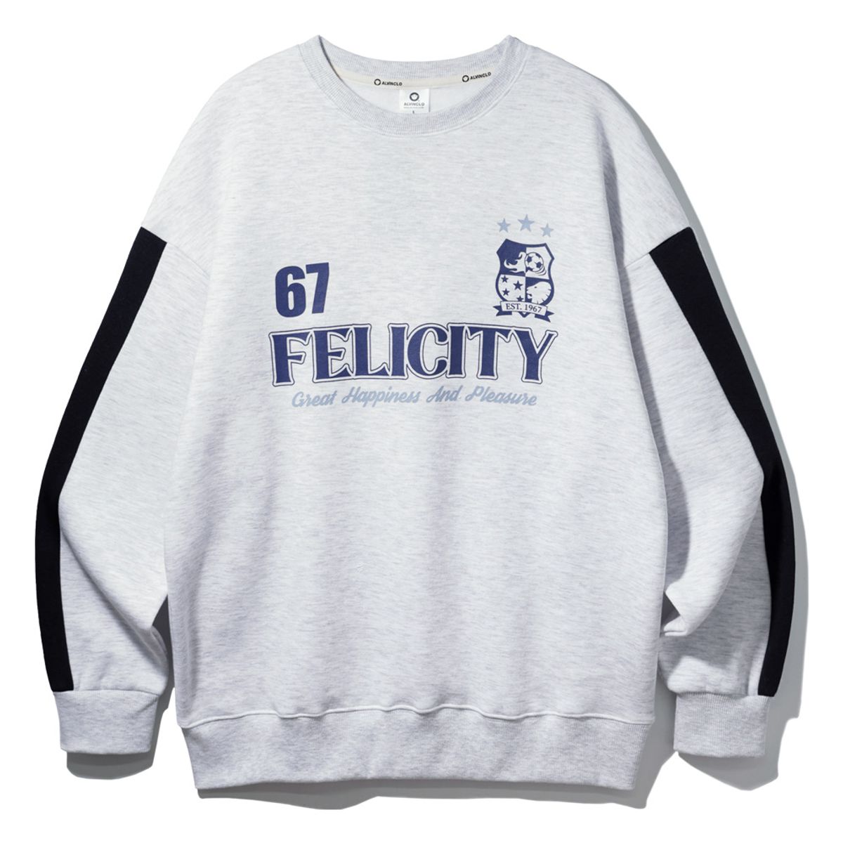 앨빈클로(ALVINCLO) FELICITY 유니폼 오버핏 맨투맨 MAR552 (4 COLOR)