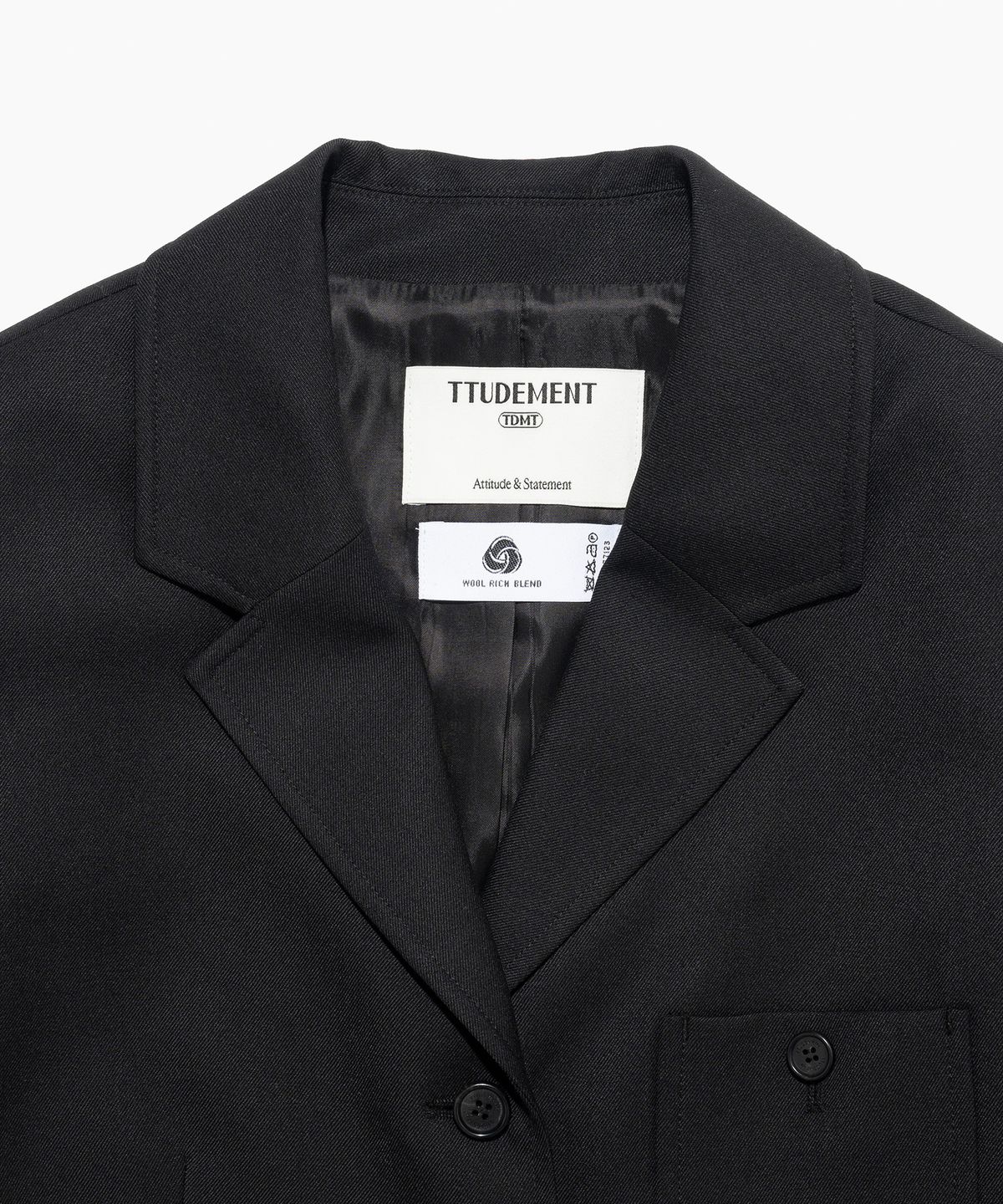 튜드먼트(TTUDEMENT) VINTAGE WOOL JACKET BLACK