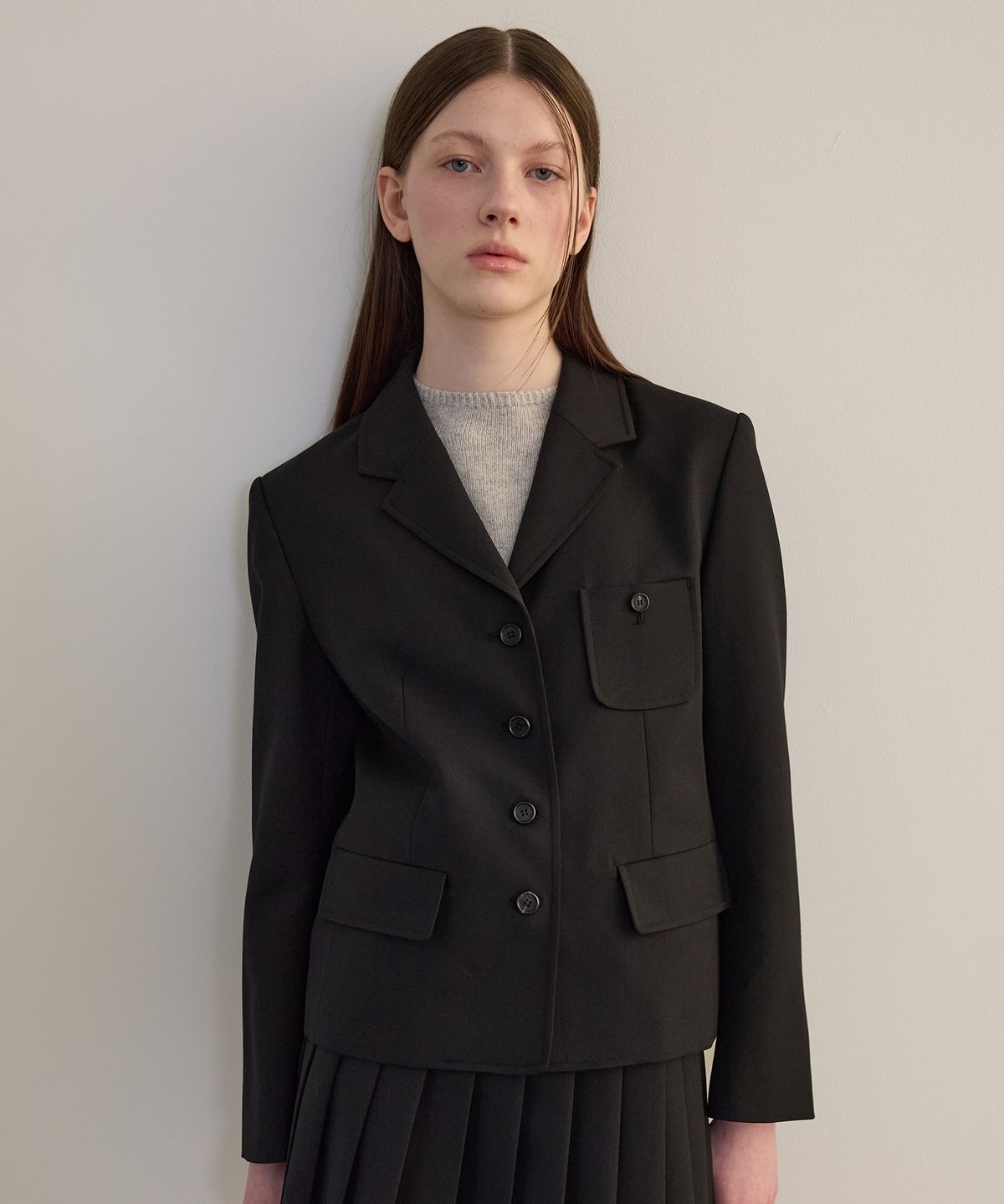 튜드먼트(TTUDEMENT) VINTAGE WOOL JACKET BLACK