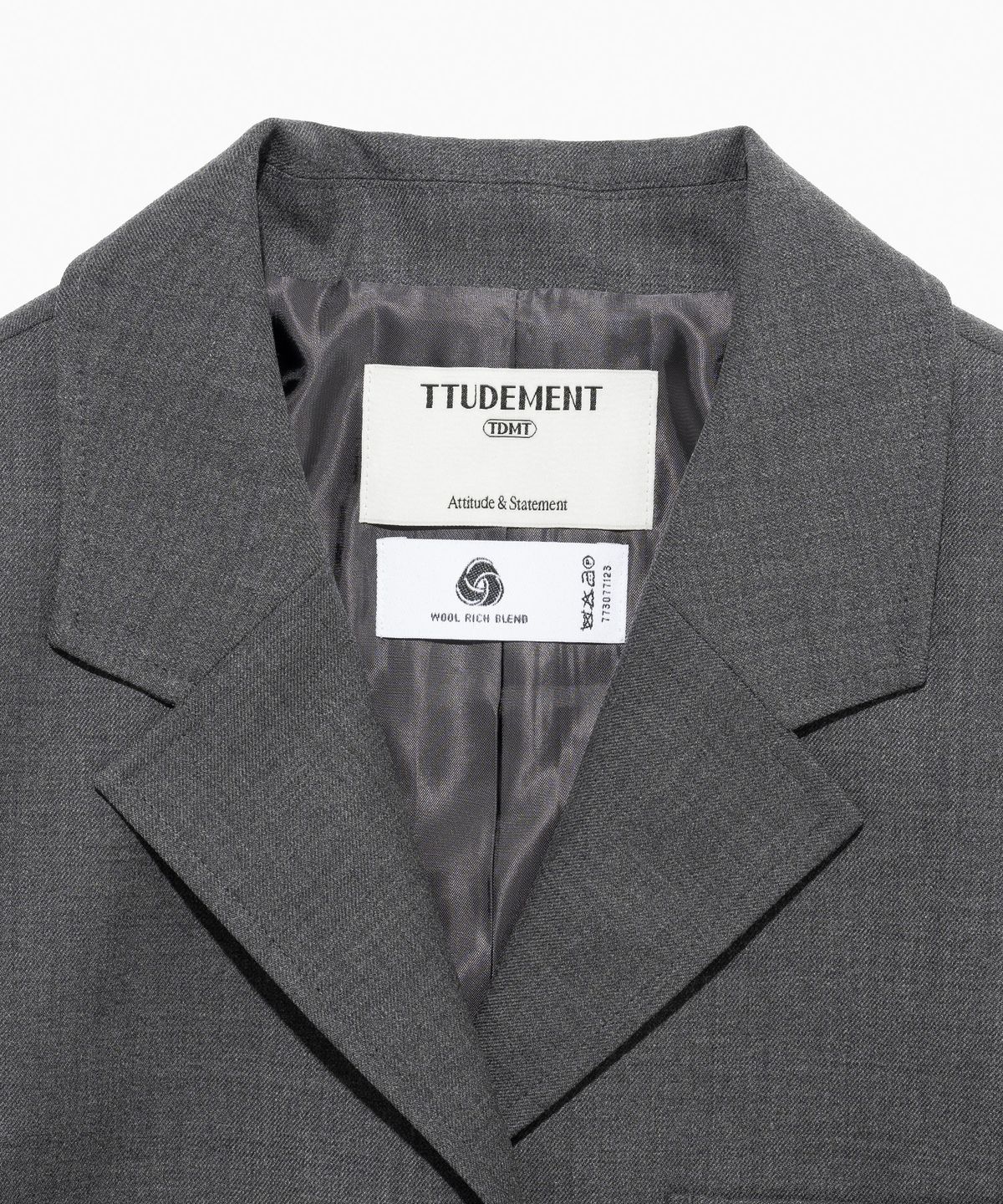 튜드먼트(TTUDEMENT) VINTAGE WOOL JACKET CHARCOAL