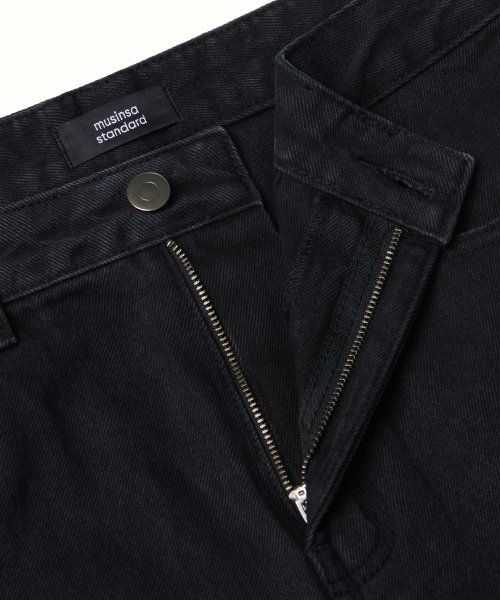 ★MUSINSA STANDARD★ Big wide denim pants in washed black MM MUSINSA | MUSINSA STANDARD WOMAN Women's Panel Wide Denim