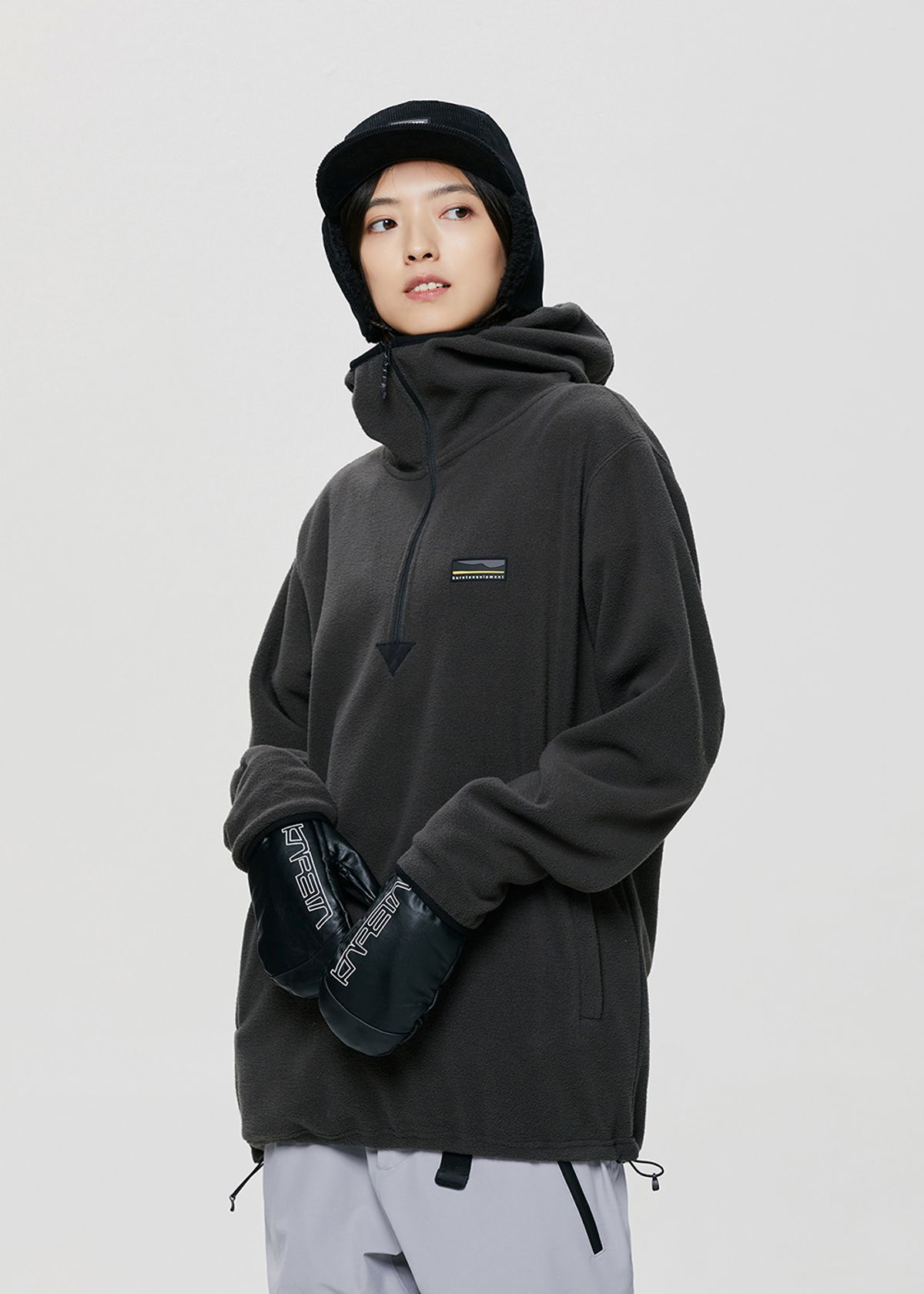 카레타(KARETA) 엘에스 플리스 후드티 카키