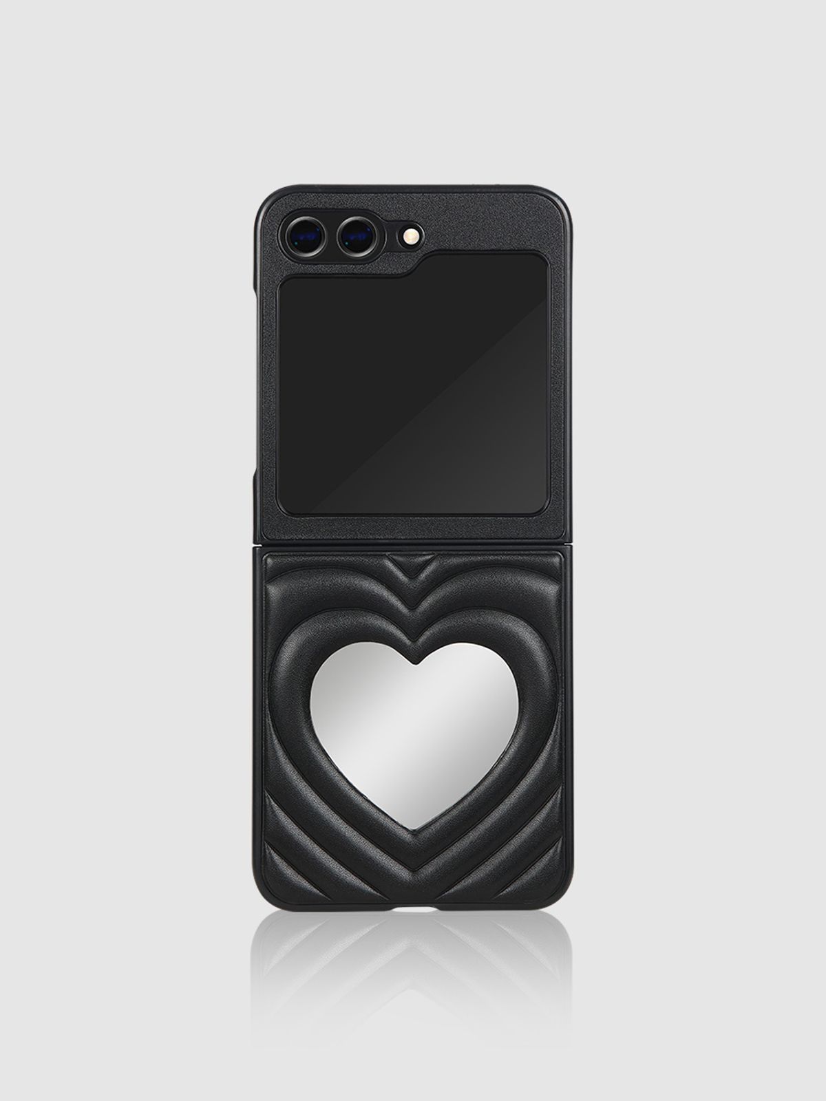 디자인스킨(DESIGNSKIN) 갤럭시Z플립5_하트 미러 케이스