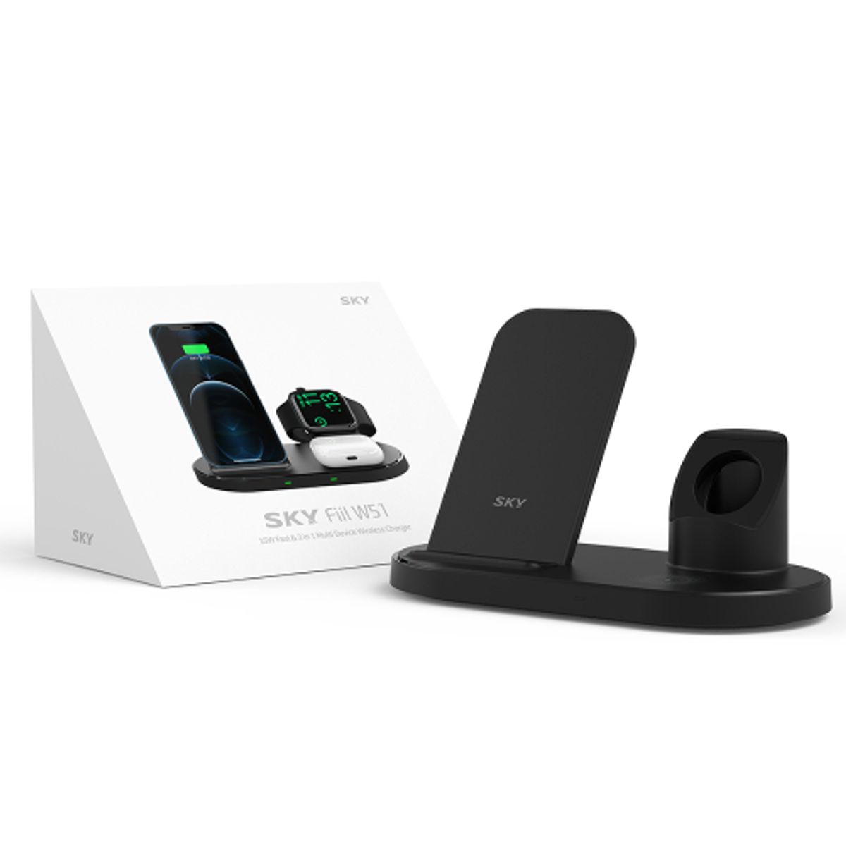 스카이(SKY) 3in1 멀티 고속 무선충전기 [갤럭시워치/애플워치] W51