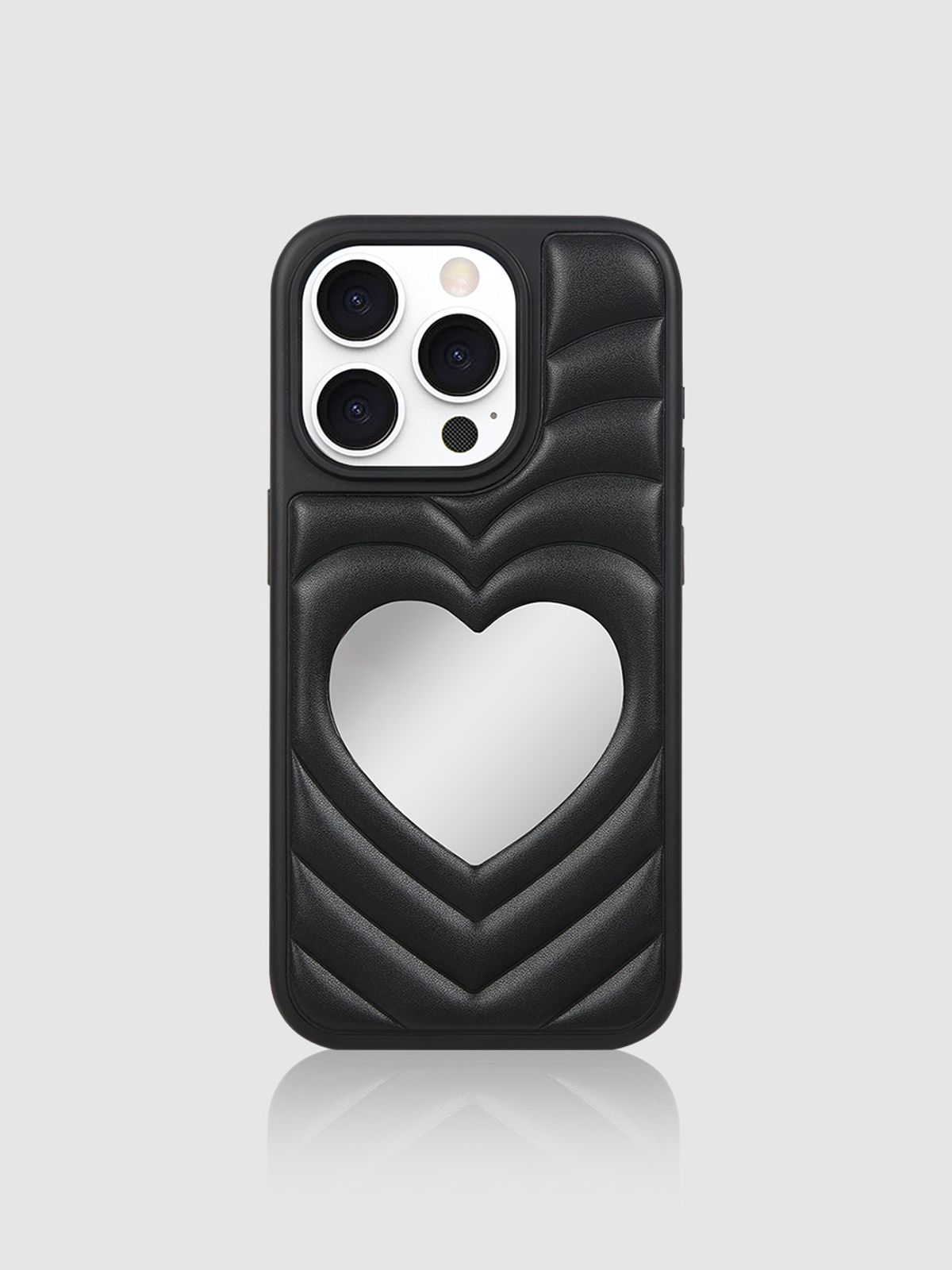 디자인스킨(DESIGNSKIN) 아이폰15프로_하트 미러 케이스