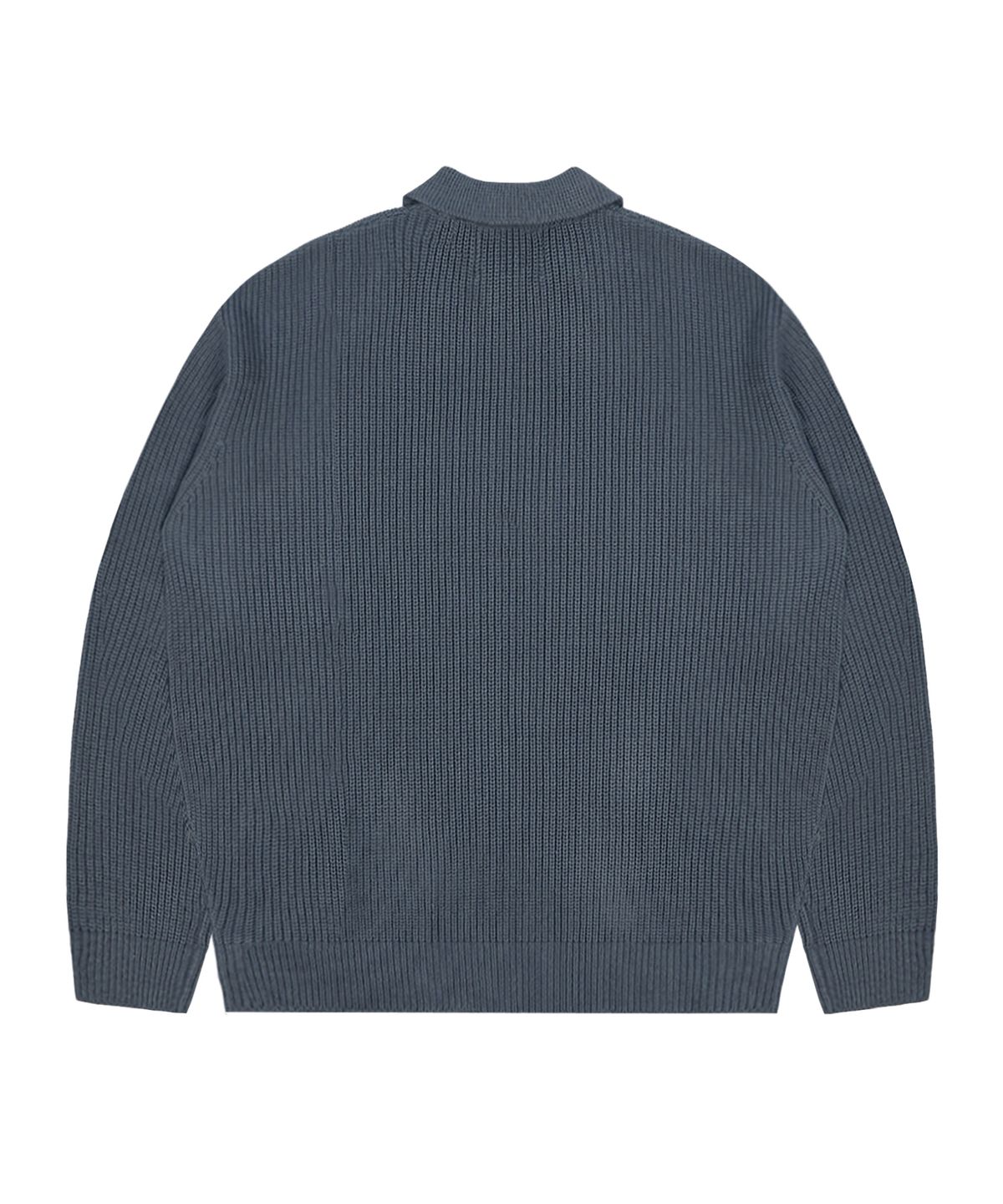 엑스톤즈(XTONZ) XTK088 플랜 카라 하프집업 니트 (CHARCOAL)