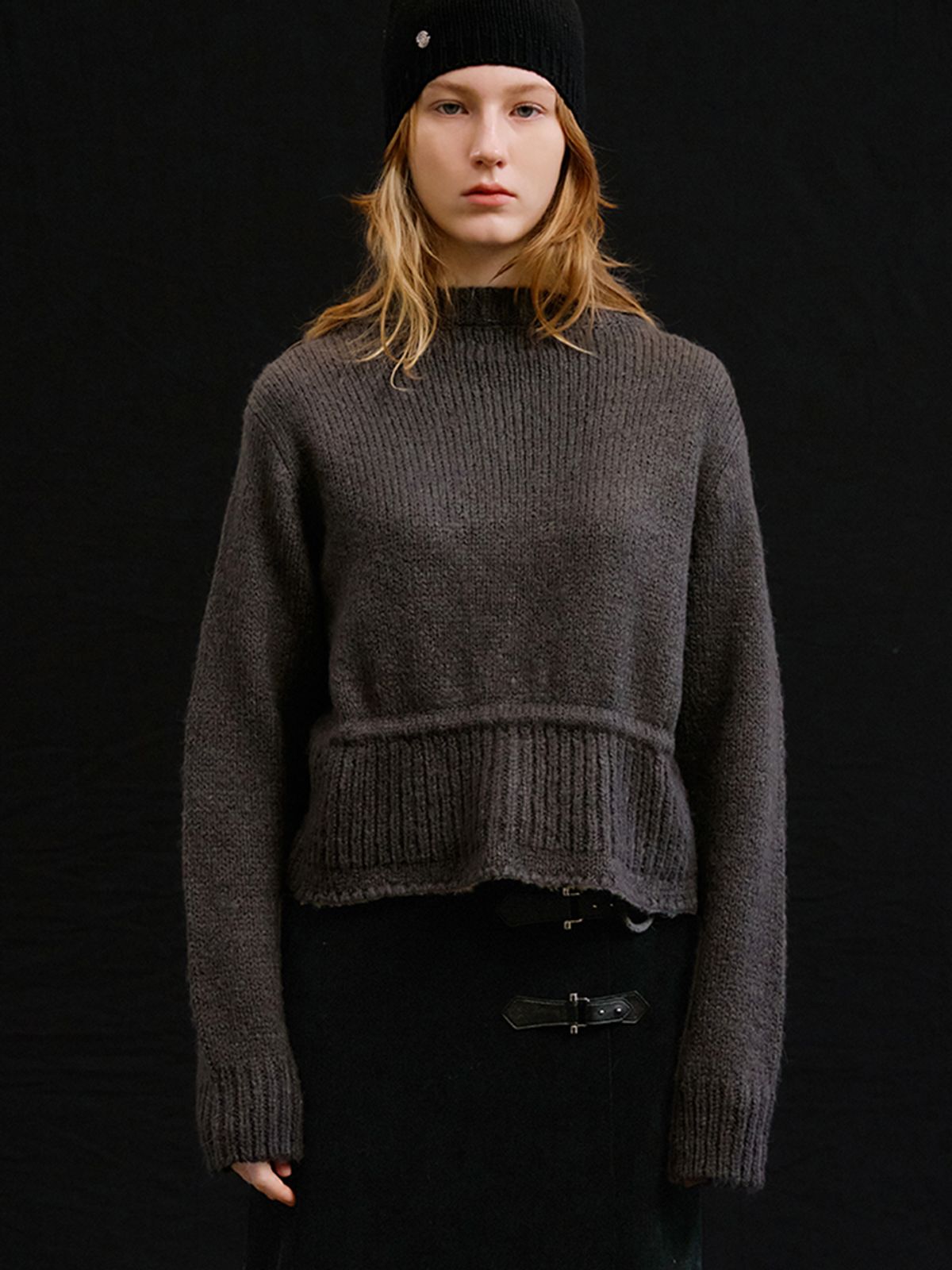 위메농(OUI MAIS NON) Alissa back-string alpaca cardigan