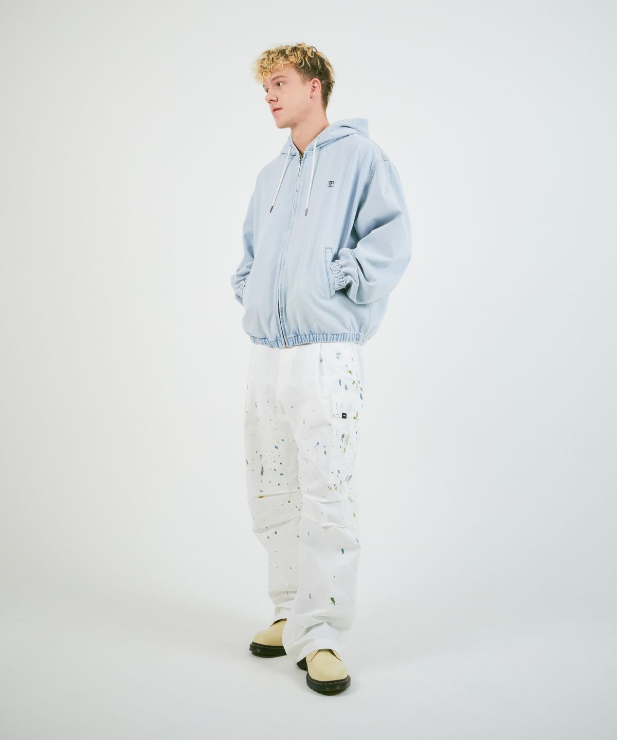 엘엠씨(LMC) GOTHIC DENIM HOODIE JACKET light blue