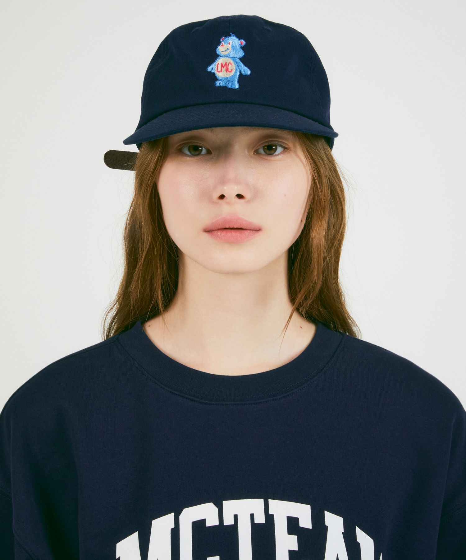 ★ LMC★ EMB BEAR 6PANEL CAP navy 0LM45SCP301NVY MUSINSA | LMC EMB BEAR 6PANEL CAP navy