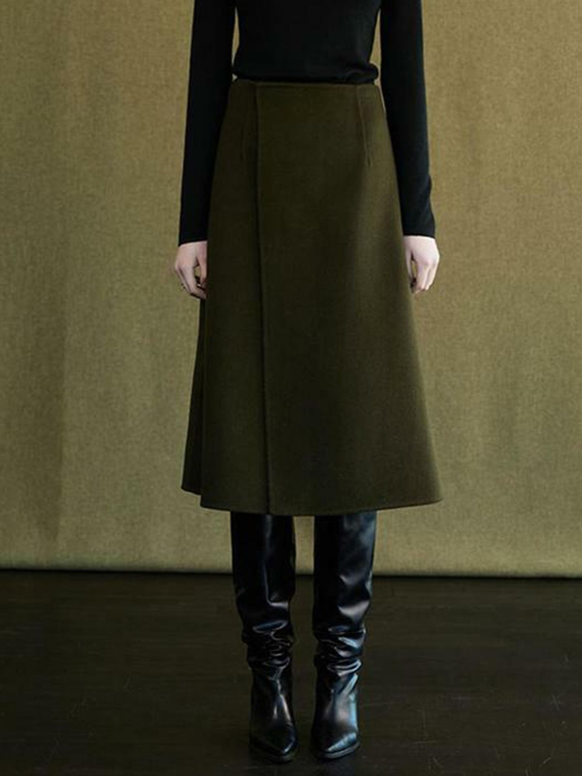 위메농(OUI MAIS NON) Helen wool handmade skirt