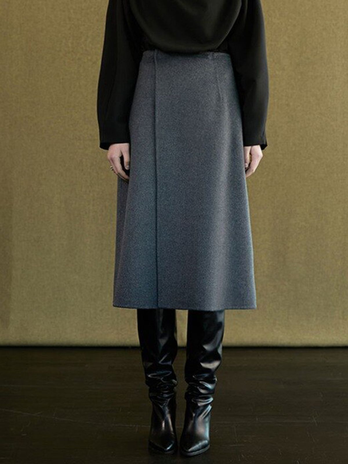 위메농(OUI MAIS NON) Helen wool handmade skirt
