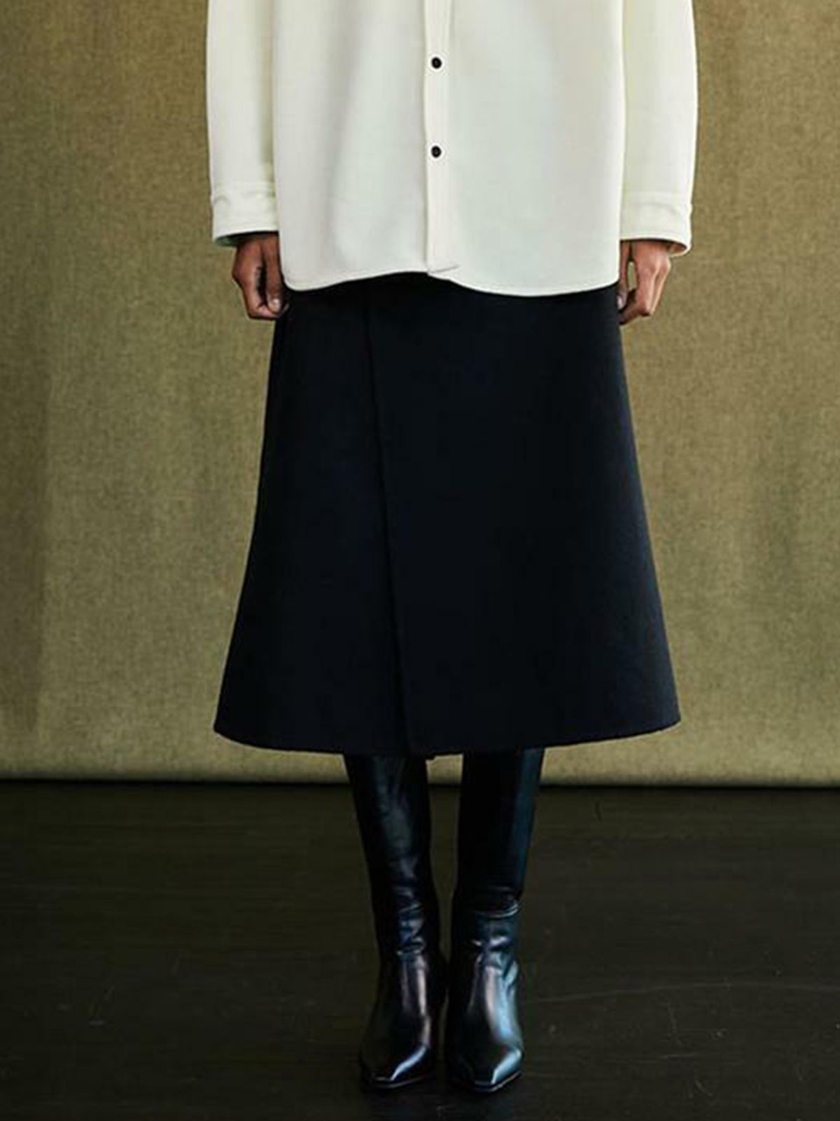 위메농(OUI MAIS NON) Helen wool handmade skirt