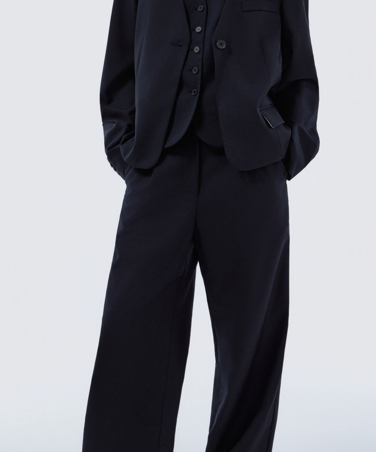 마우솔레움(MAU SOLEUM) Lydia suit wide pants - Navy