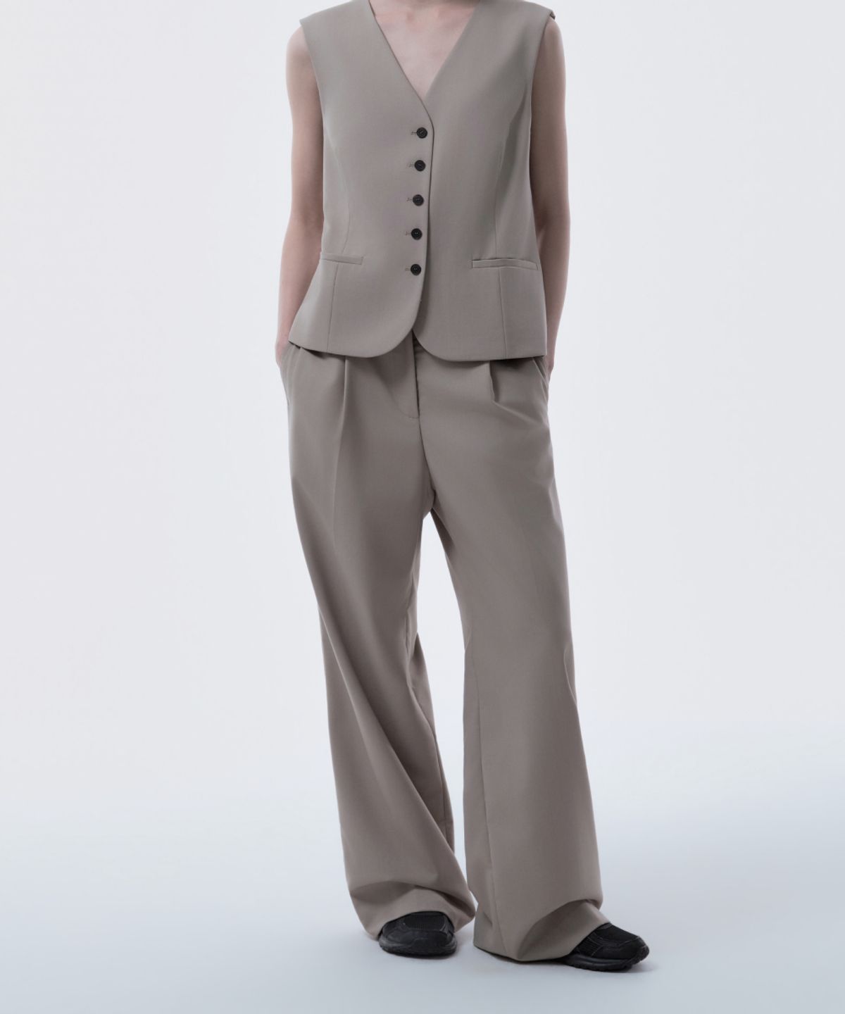마우솔레움(MAU SOLEUM) Lydia suit wide pants - Beige