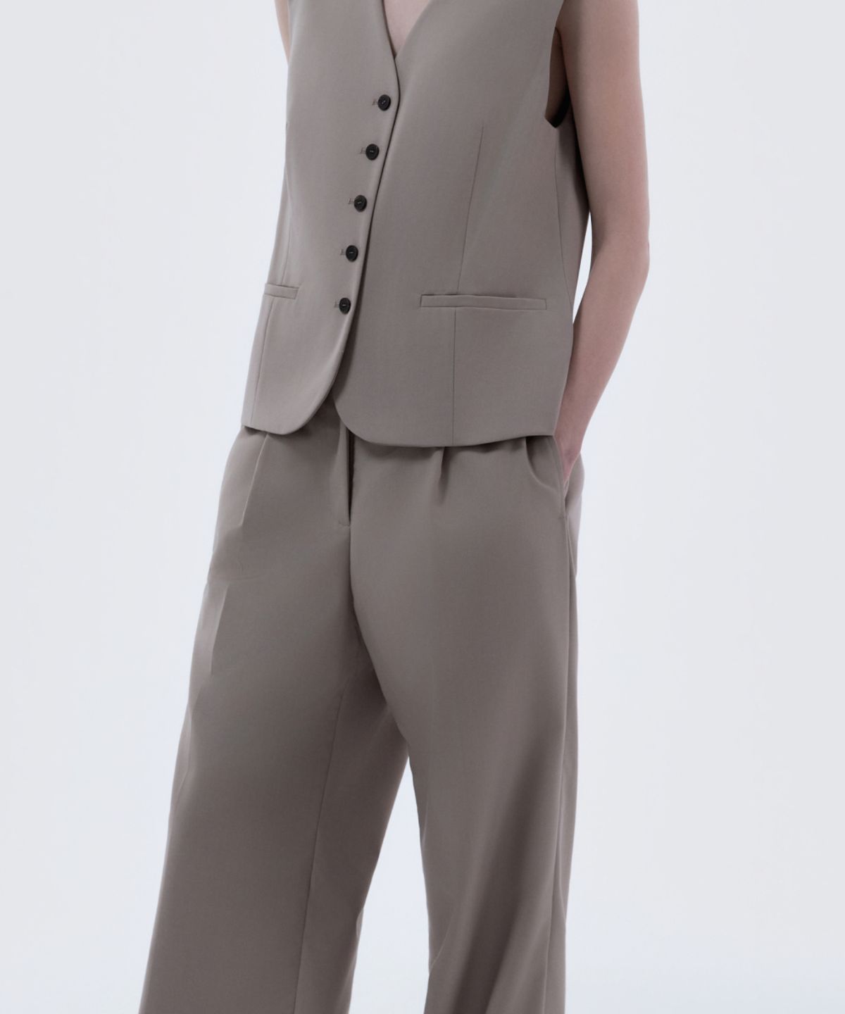 마우솔레움(MAU SOLEUM) Lydia suit wide pants - Beige