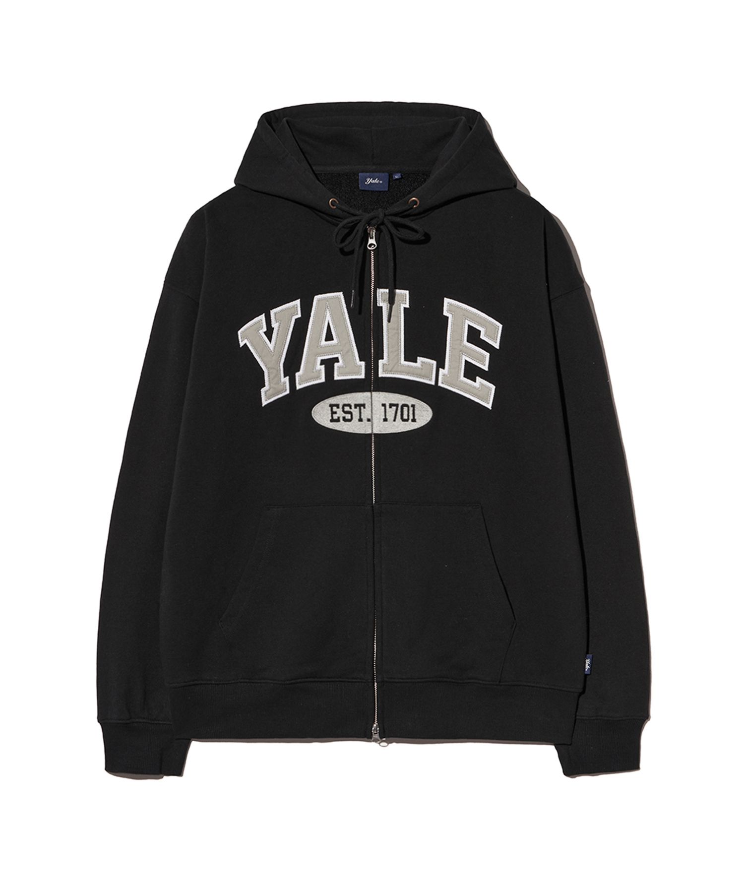 MUSINSA | YALE 2 TONE ARCH HOODIE ZIP-UP BLACK