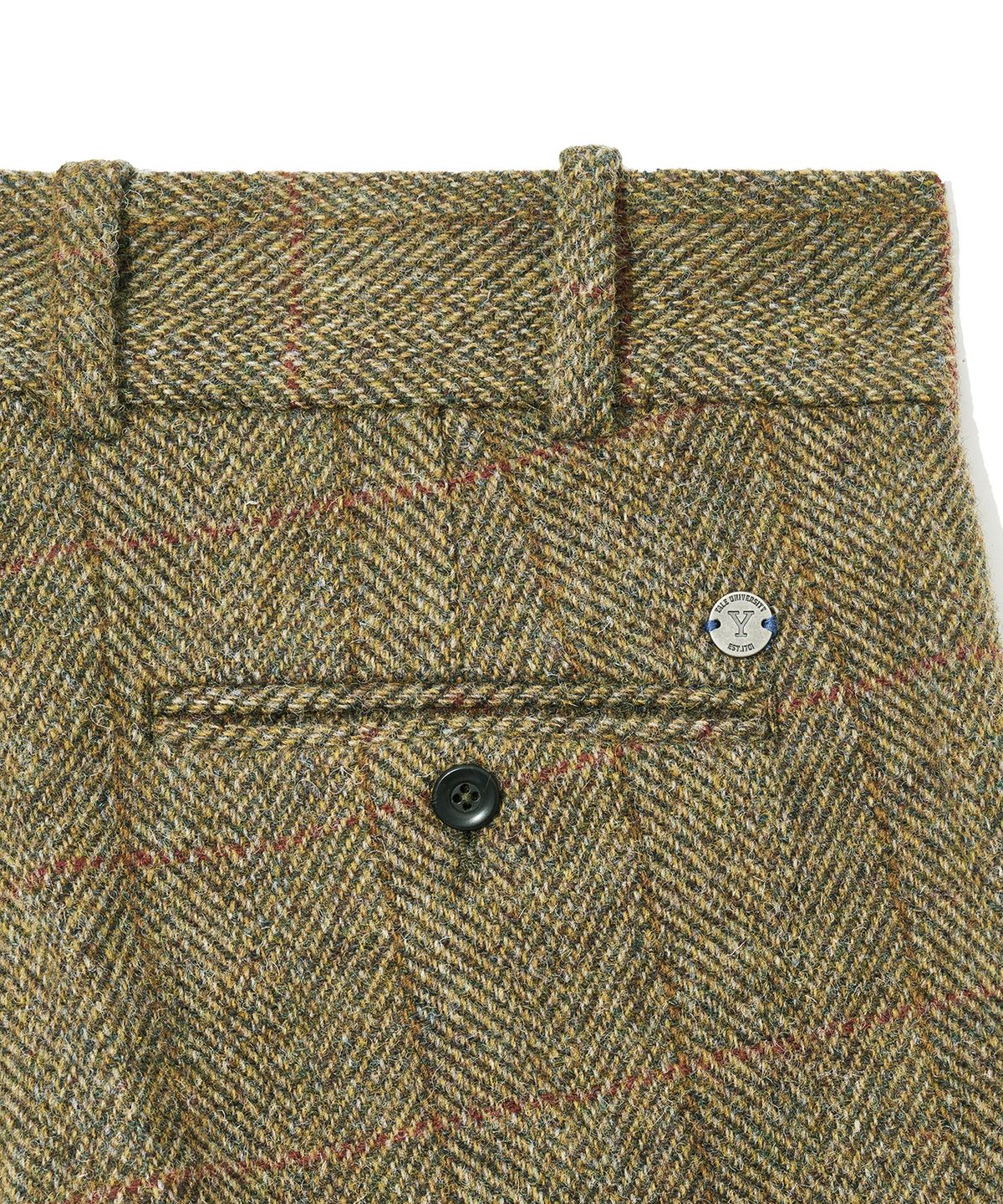 예일(YALE) HARRIS TWEED PURE WOOL 1 TUCK SLACKS BROWN