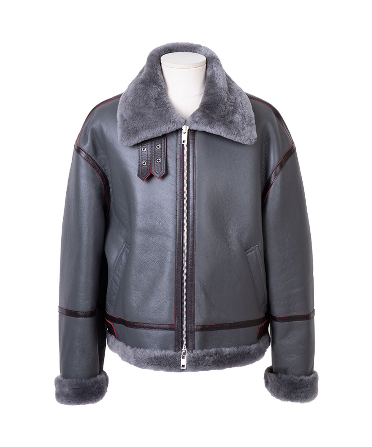 스트라이크(STRIKE) 아우라노스 램스킨 쉐어링 재킷 (GREY)