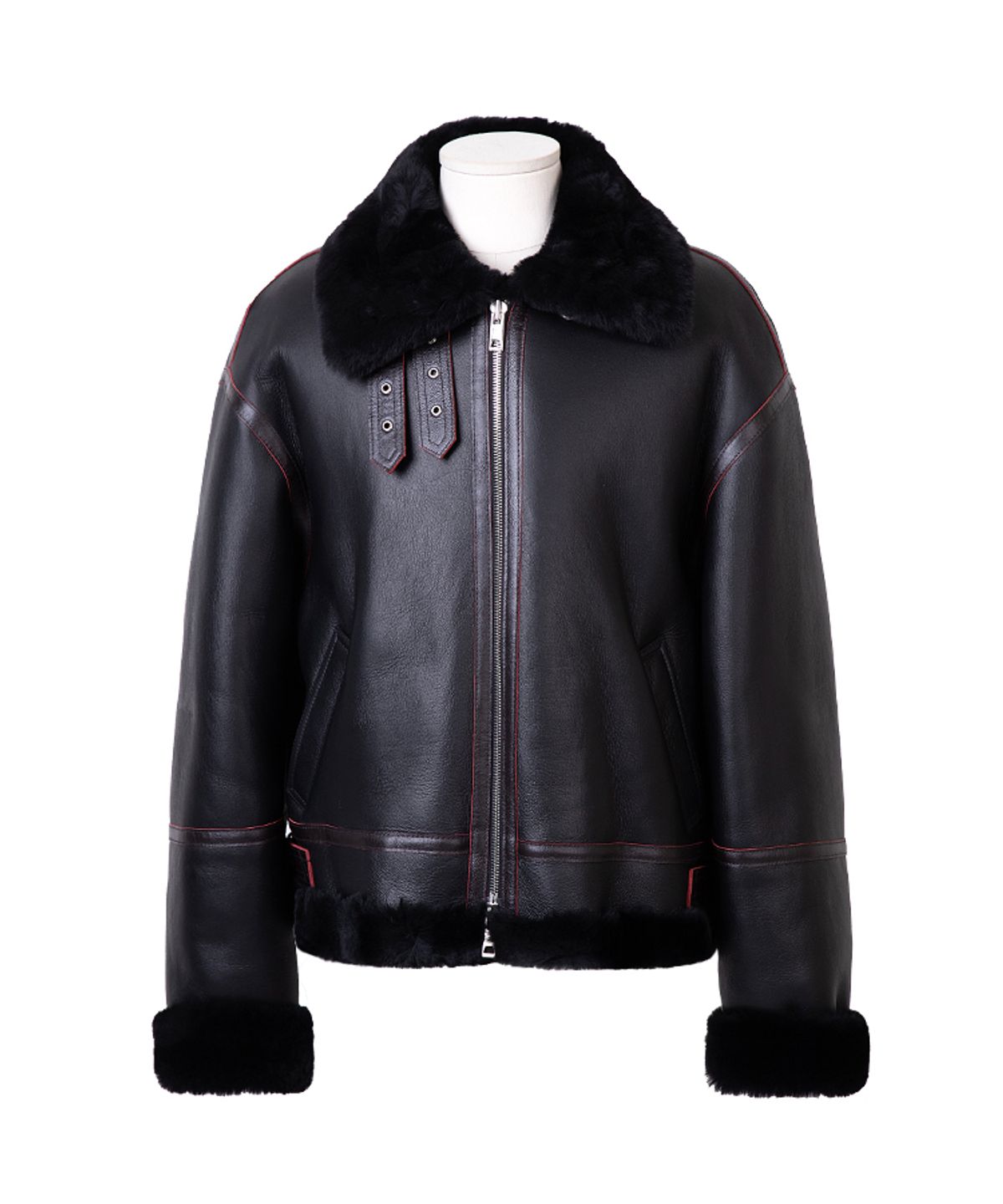 스트라이크(STRIKE) 아우라노스 램스킨 쉐어링 재킷 (BLACK)