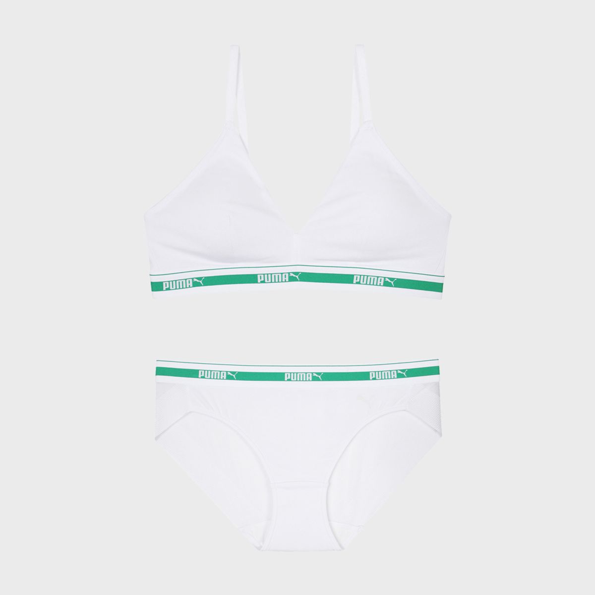 푸마 바디웨어(PUMA BODYWEAR) 여성 캐주얼 BCI 화이트 브라렛 팬티 세트