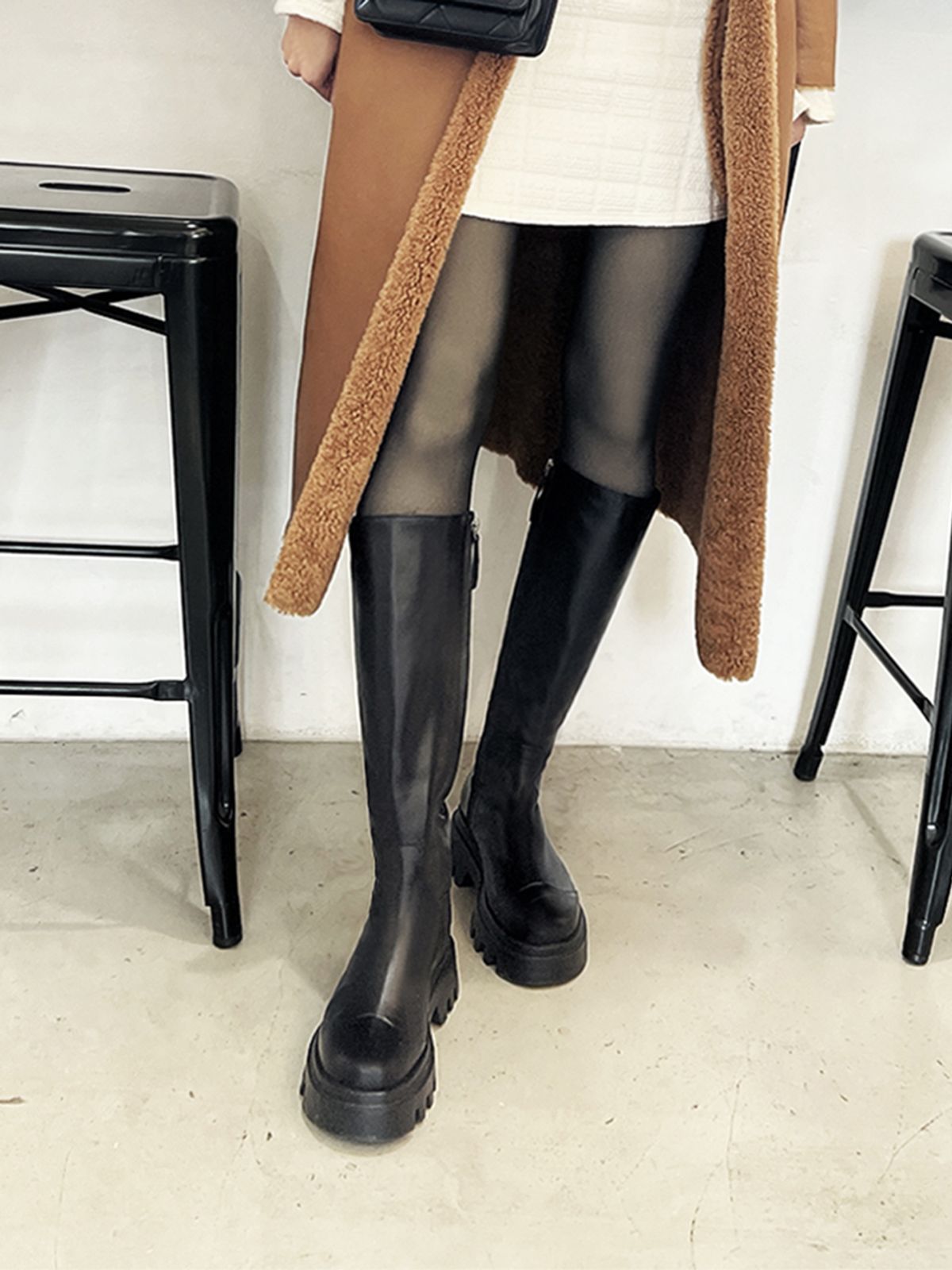 블랑수블랑(BLANC SUR BLANC) 테오롱부츠 블랙