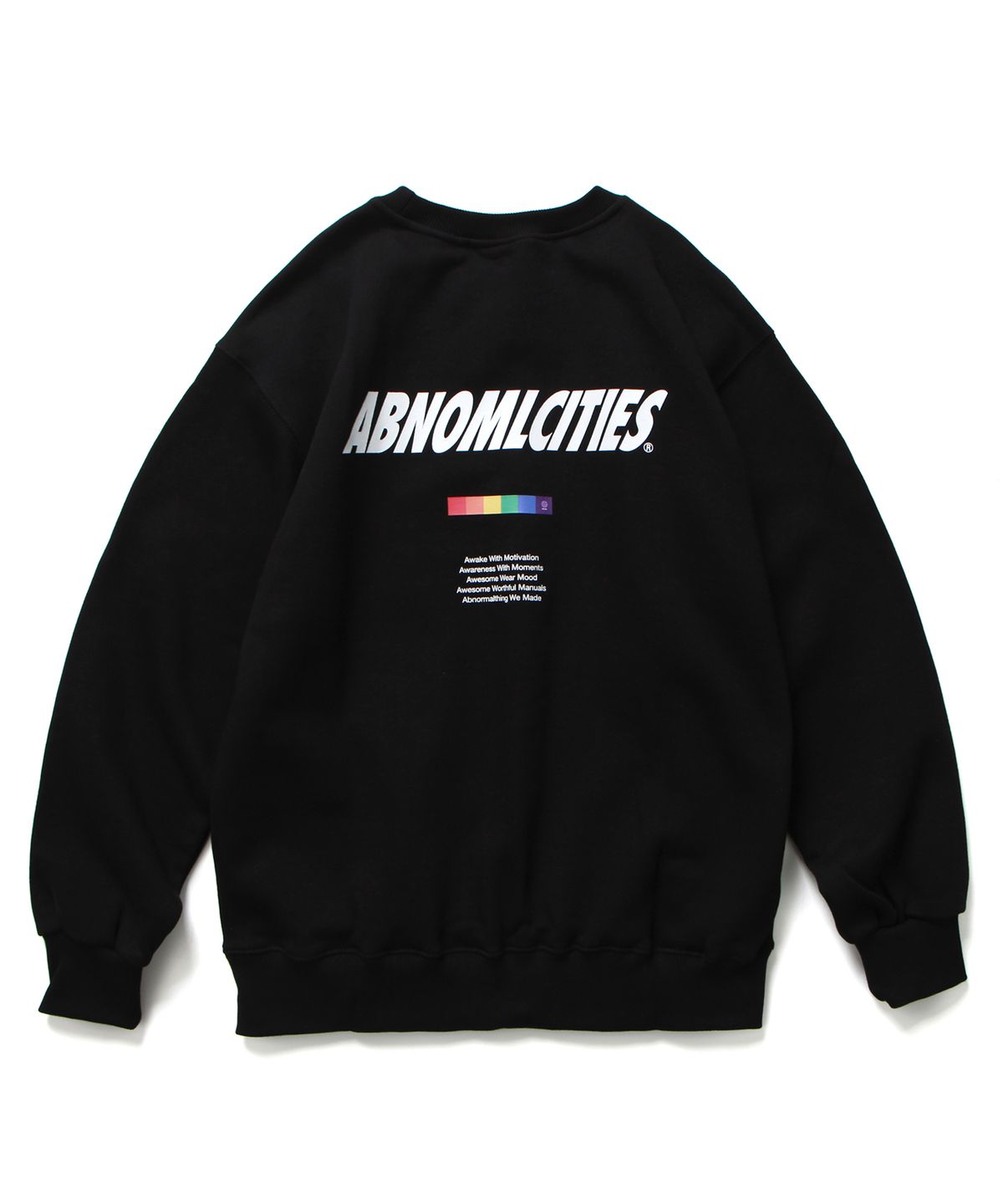 앱놀머씽(ABNORMALTHING) 앱노멀씨티즈 (ABNORMAL CITIES) 기모 크루넥 블랙