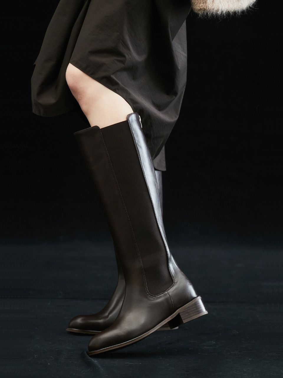 ◆KOMOREBI MUSEUM◆ Handmade 2way shape round long boots KM2 ◇KOMOREBI MUSEUM◇ Handmade 2way shape round long boots KM2