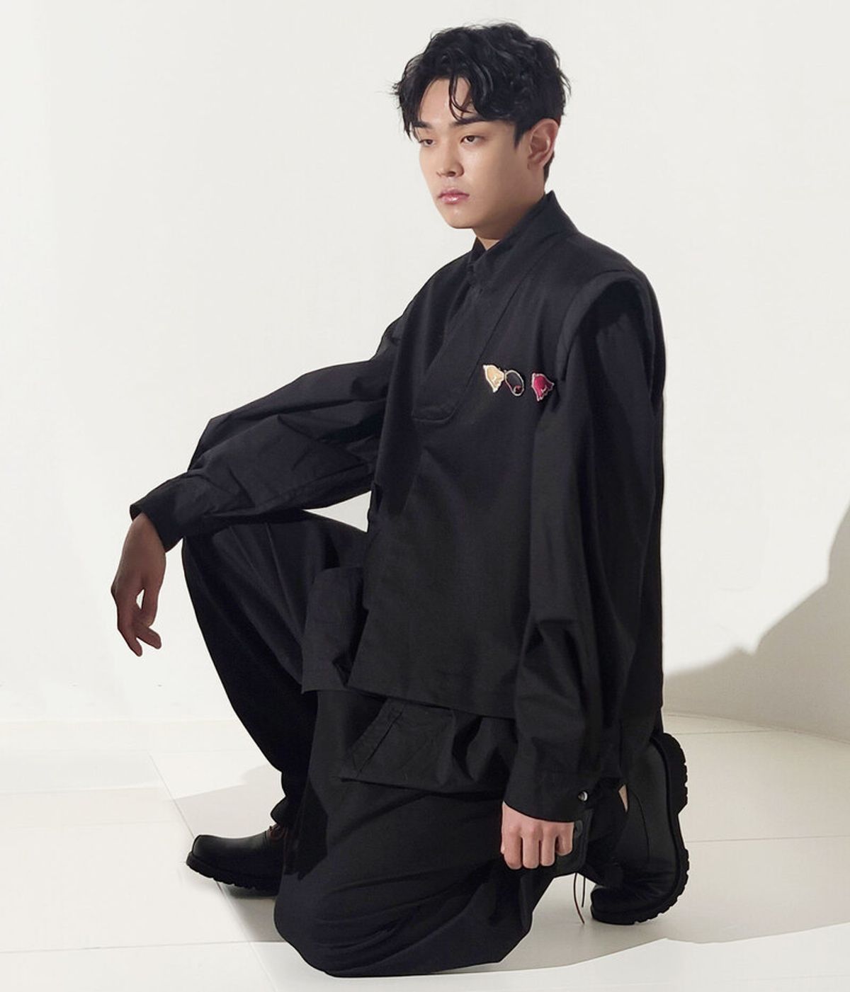 아혼(AHHORN) 둥근깃 누비 갖춤조끼