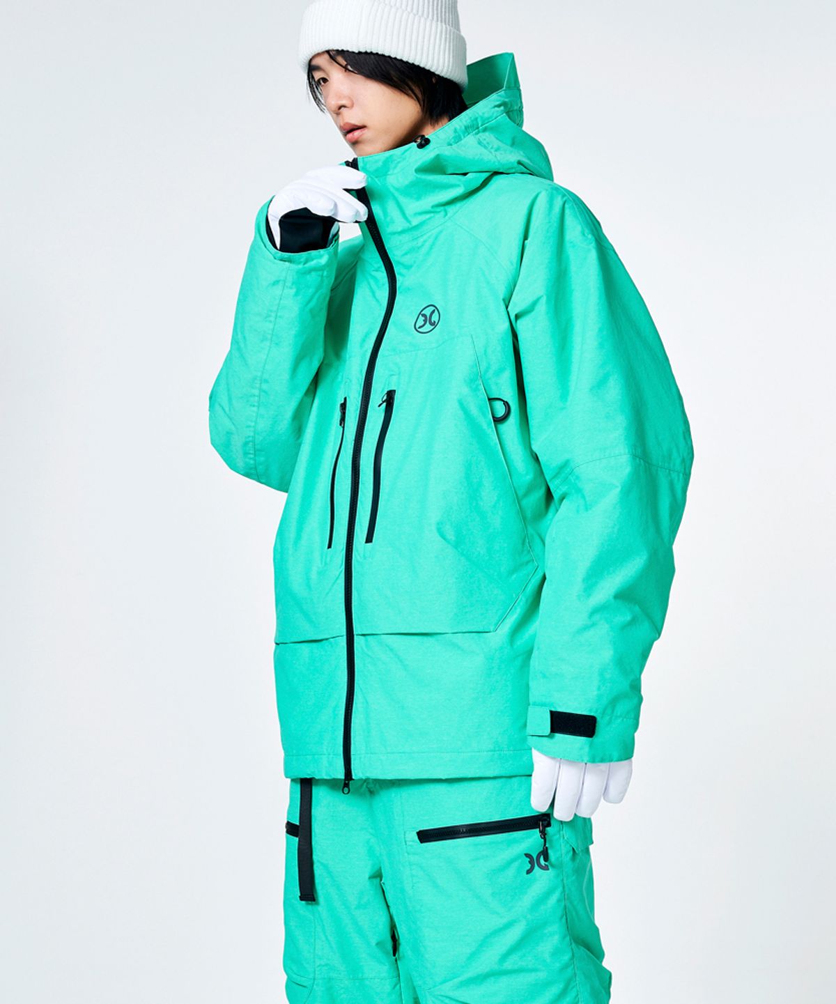 돌아우터웨어(DOLL OUTERWEAR) [DOLL X FOGUS]ELLA 스노우보드복 세트(자켓&팬츠) 라이트 그린 남녀공용