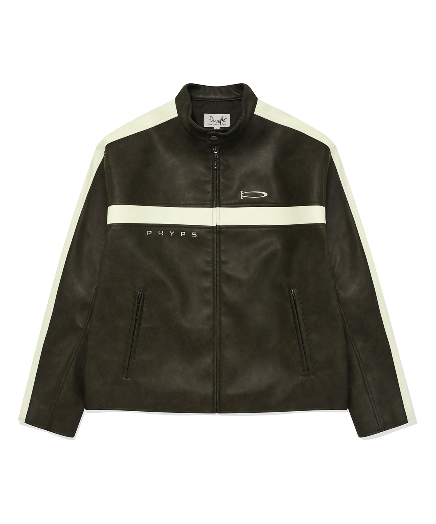MUSINSA公式 | PHYPS ARTIFICIAL LEATHER RACER JACKET VTG CHARCOAL