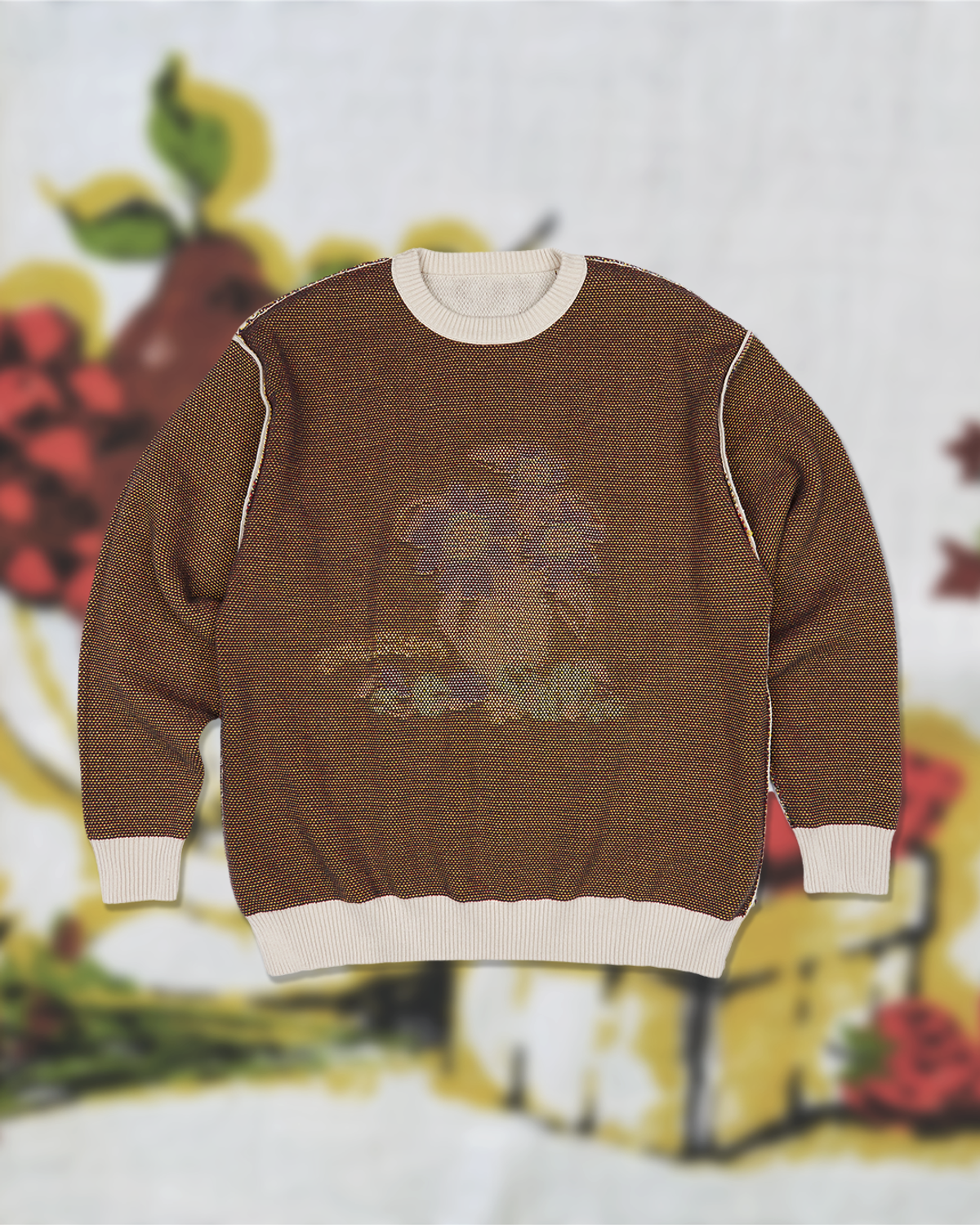 미디엄스(MEDIUMS) Fruit Table Reversible Knit Sweater - Cream (과일 테이블 리버시블 니트 스웨터)