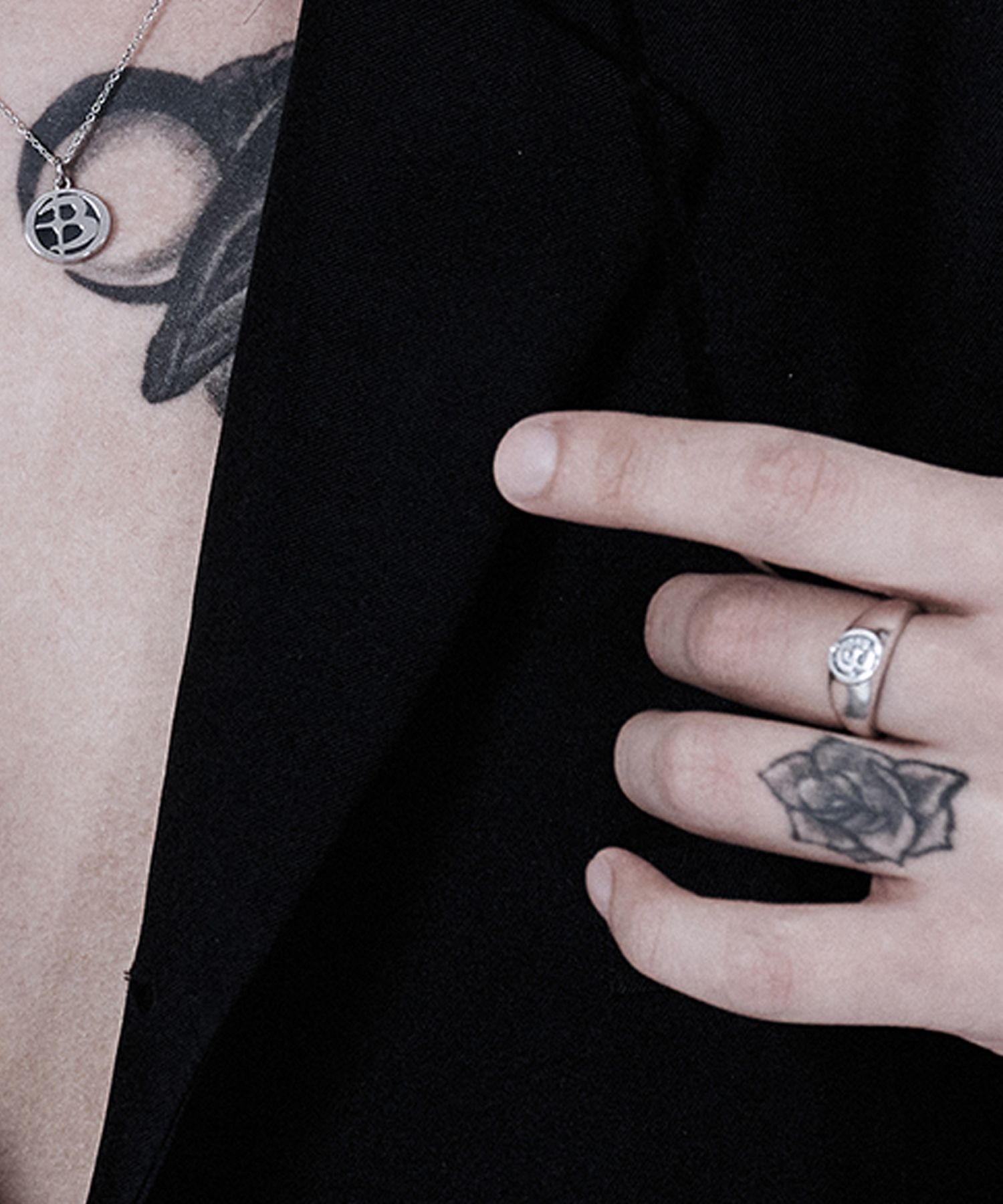 【BLACKPURPLE】23FW★ [silver925]Signity grain ring BLACK PURPLE】silver925 Signity grain ring | OUR BRAND,BLACK