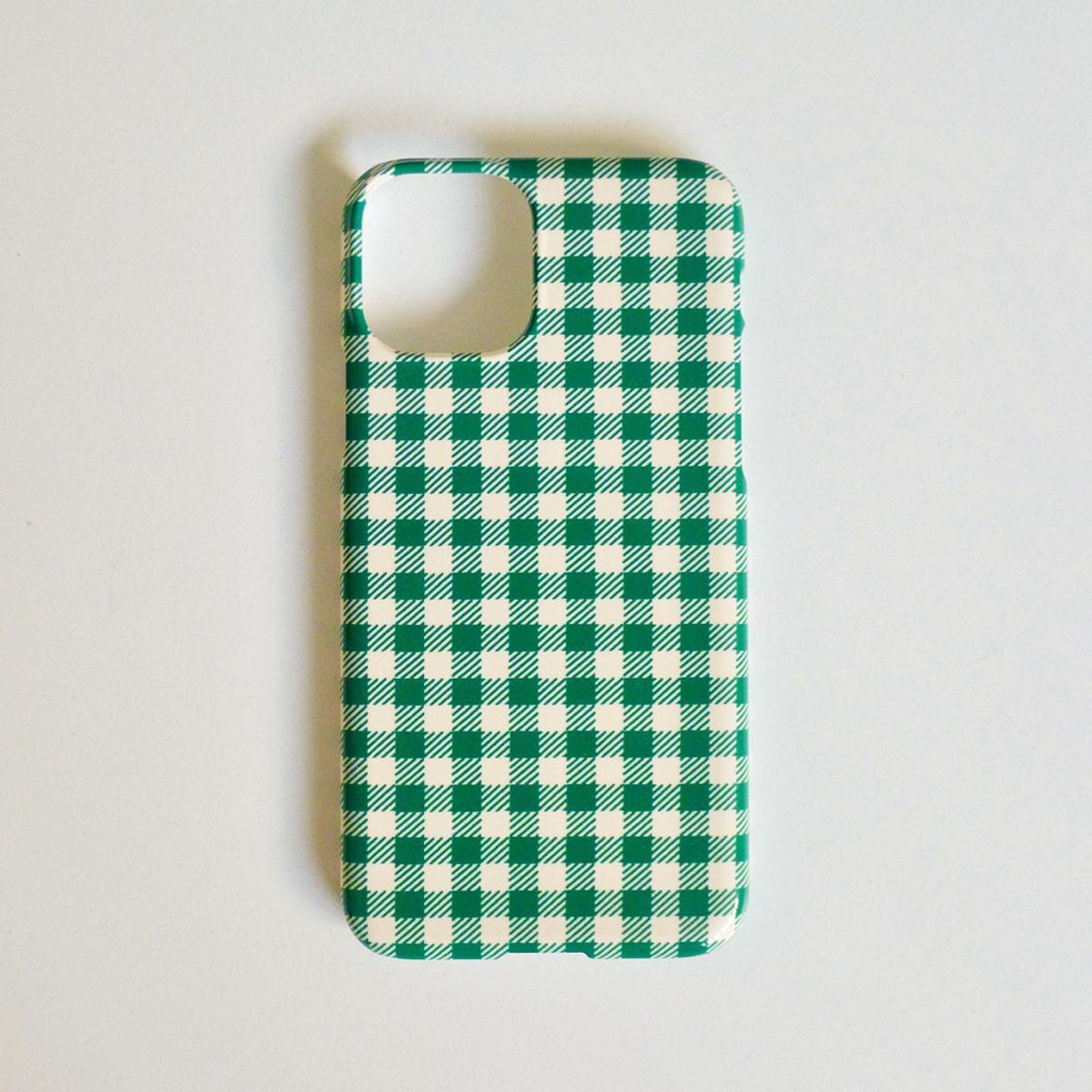 러브오낫(LOVE OR NOT) [무광]Green Check Phonecase  하드폰케이스