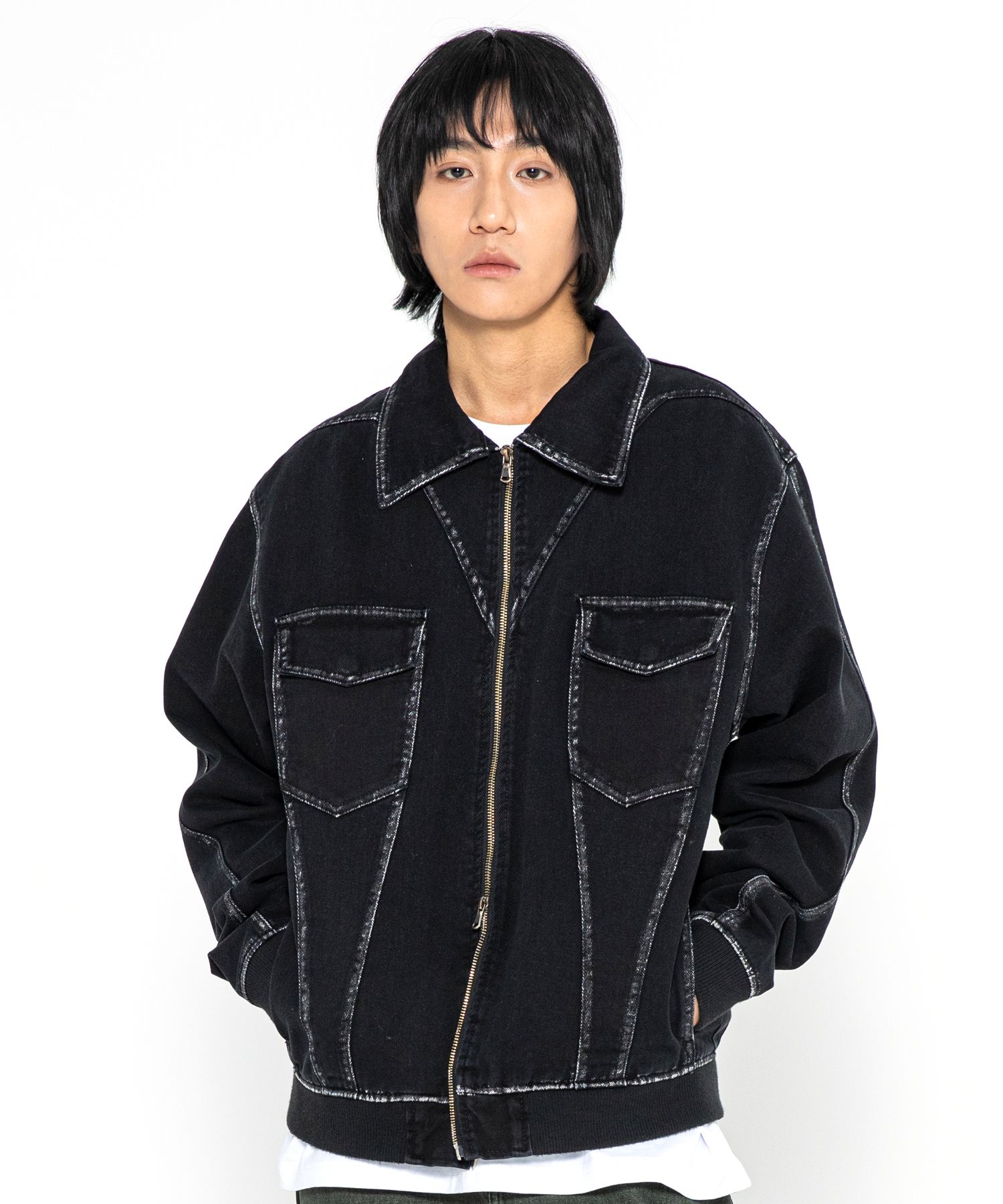 アウターその他 XTONZ XJ108 Line Washing Cotton Jacket BLACK XJ108 MUSINSA | XTONZ XJ108 Line Washed Cotton Jacket (BLACK)