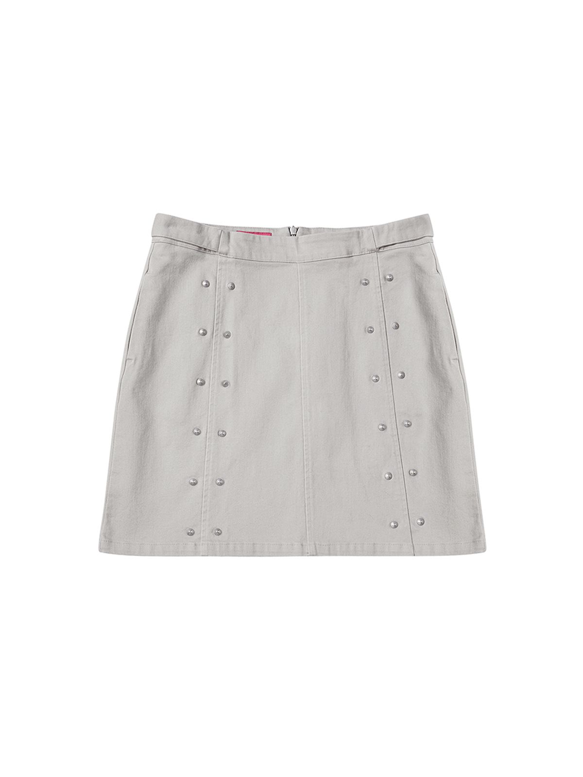엔와이엑스엑스(NYXX) STUD LINED UP SKIRT LIGHT GRAY